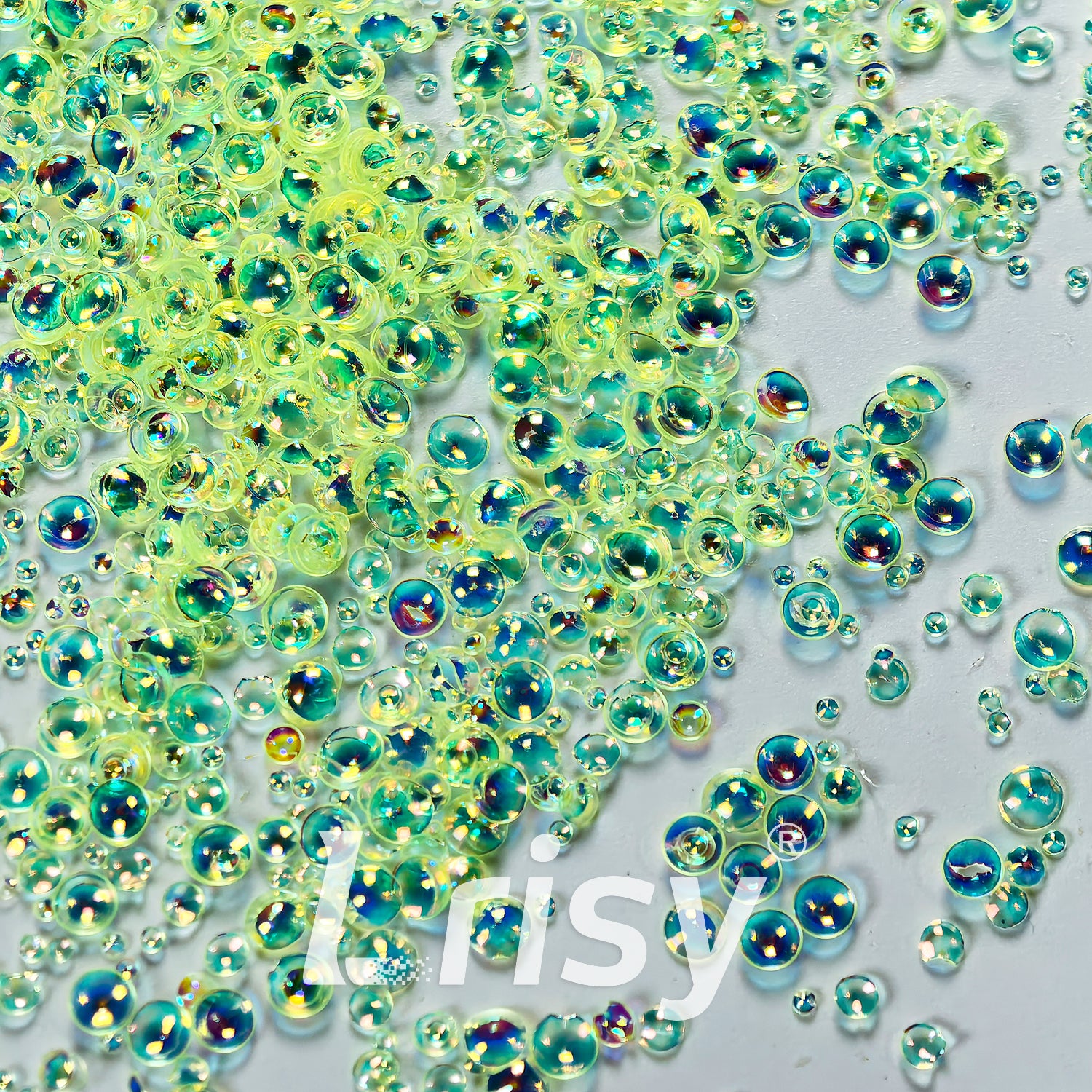 Mixed Iridescent Fluorescent Yellow 3D Fisheye Bubble Glitter PG01