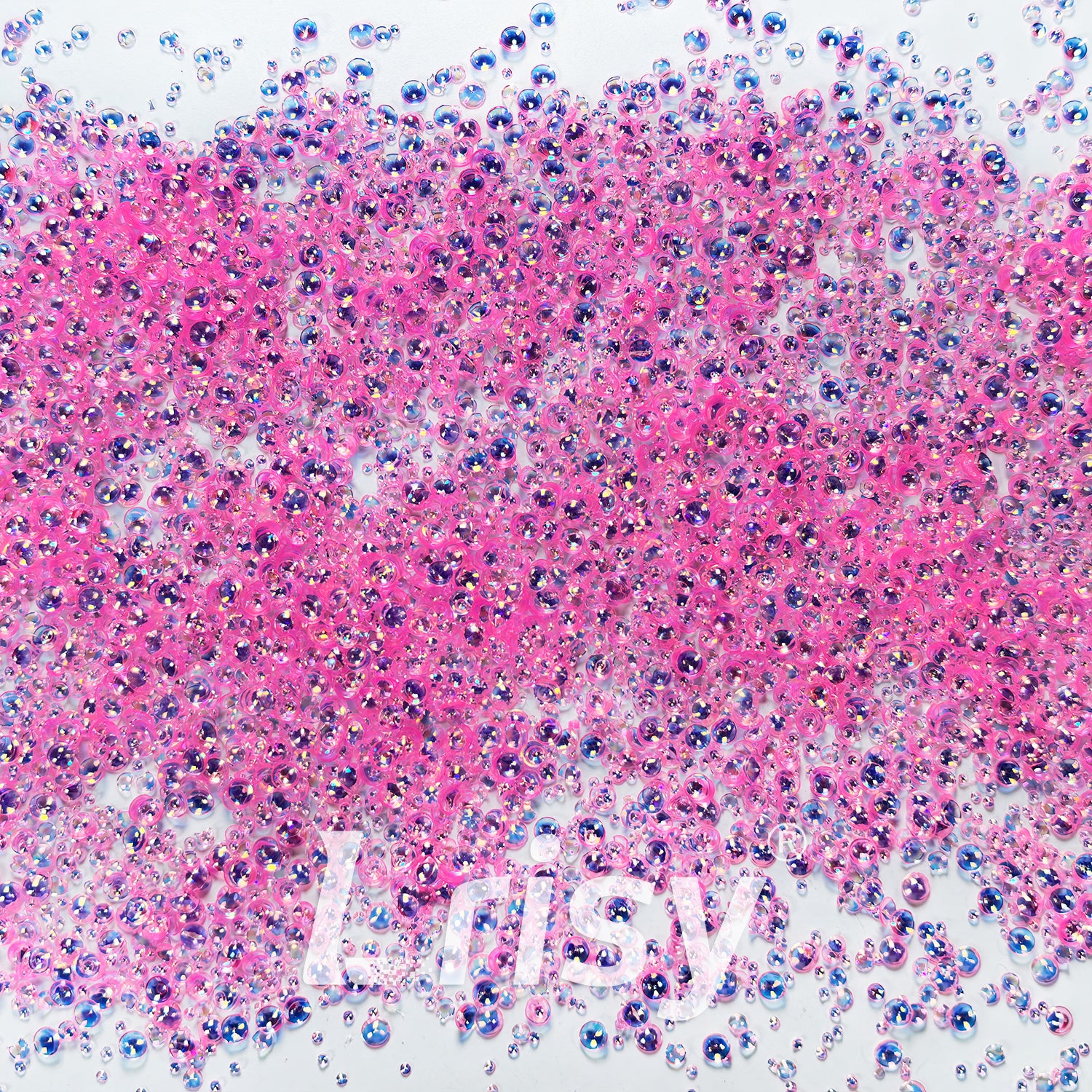Mixed Iridescent Pink 3D Fisheye Bubble Glitter PG03