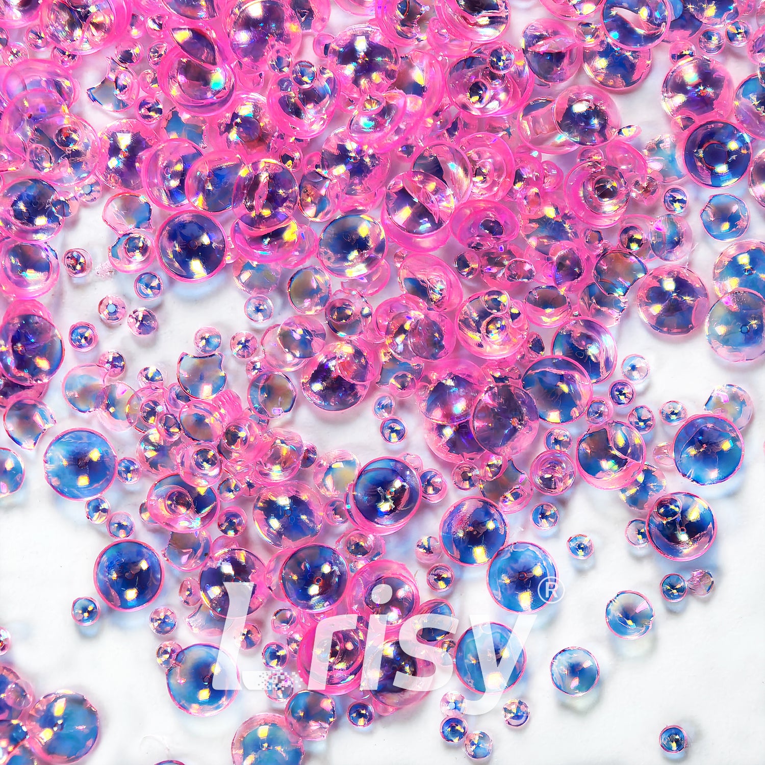 Mixed Iridescent Pink 3D Fisheye Bubble Glitter PG03