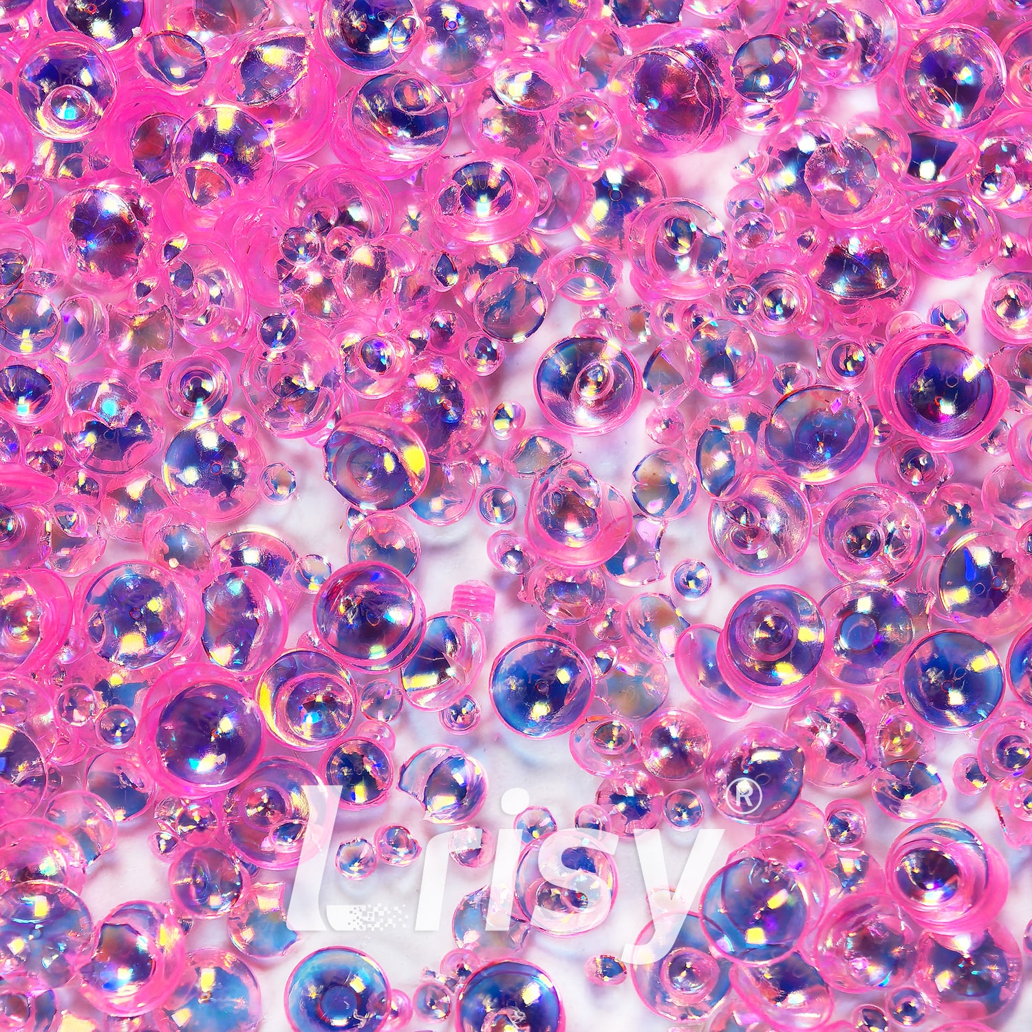 Mixed Iridescent Pink 3D Fisheye Bubble Glitter PG03