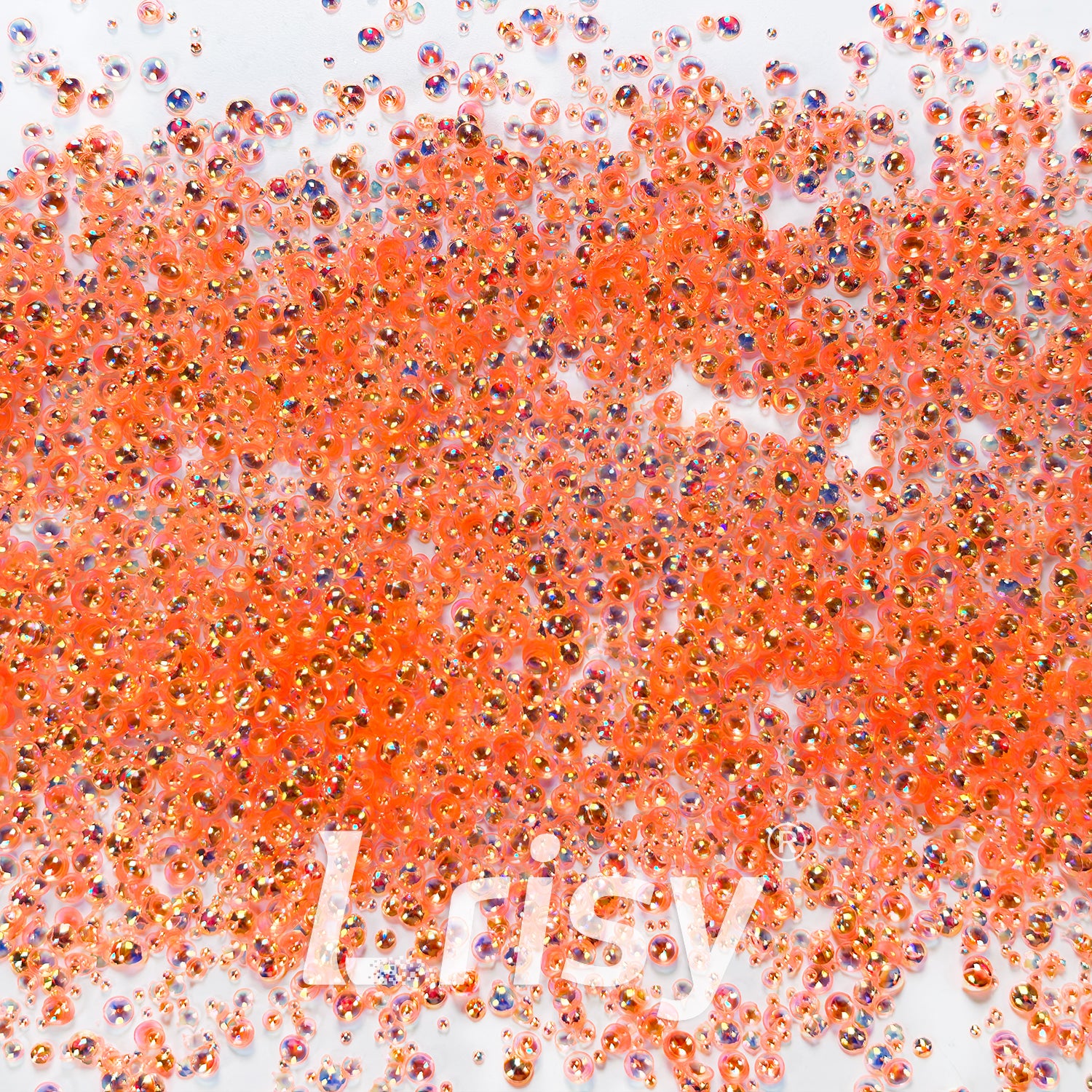 Mixed Iridescent Orange 3D Fisheye Bubble Glitter PG04