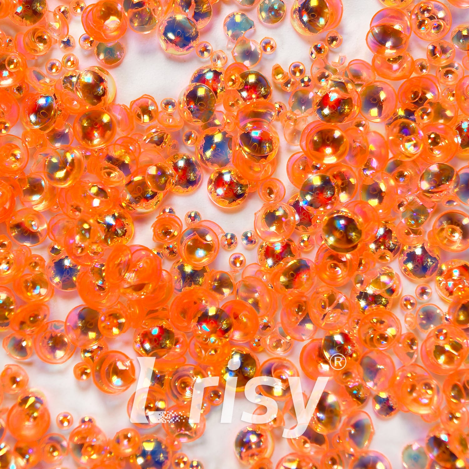 Mixed Iridescent Orange 3D Fisheye Bubble Glitter PG04