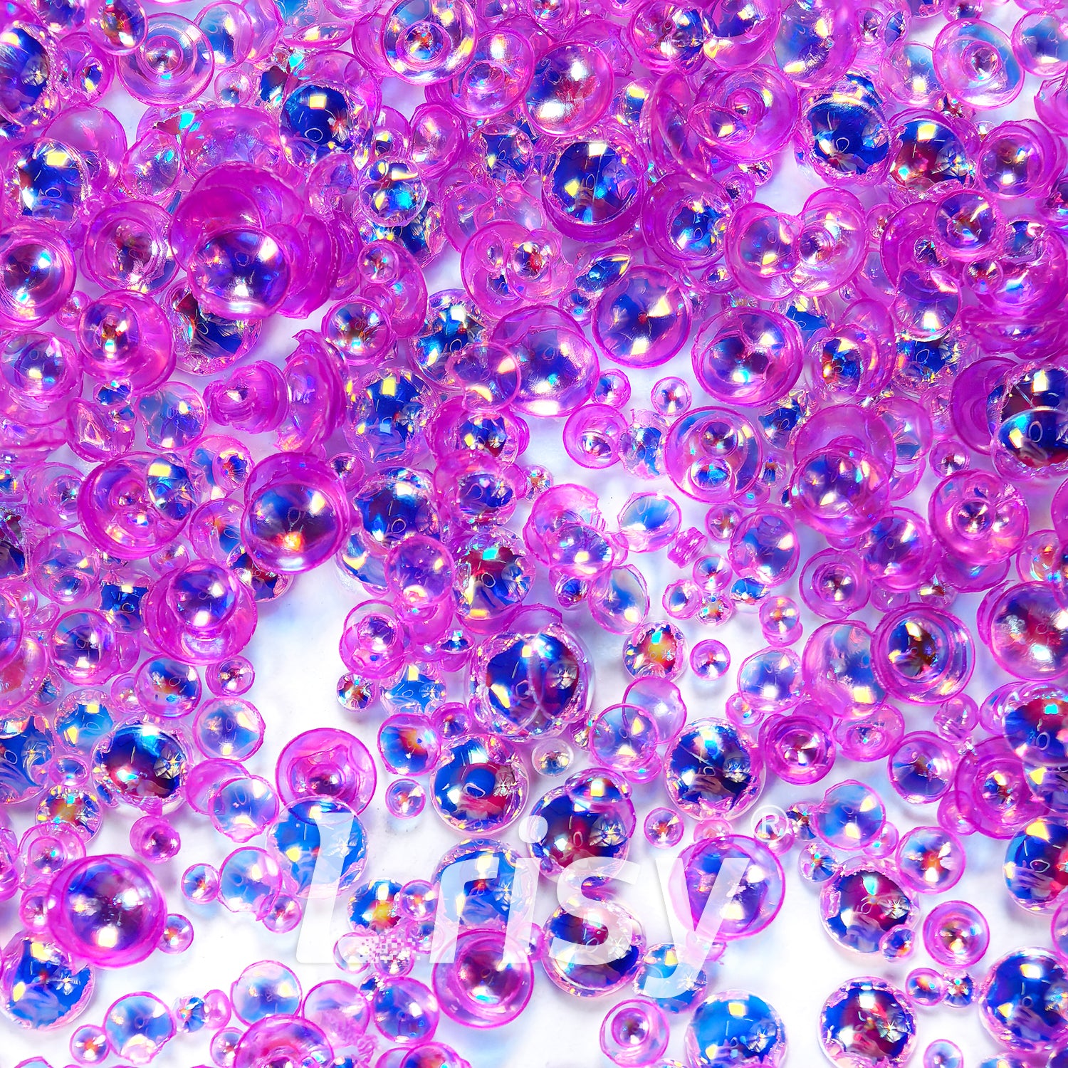 Mixed Iridescent Purple Pink 3D Fisheye Bubble Glitter PG05