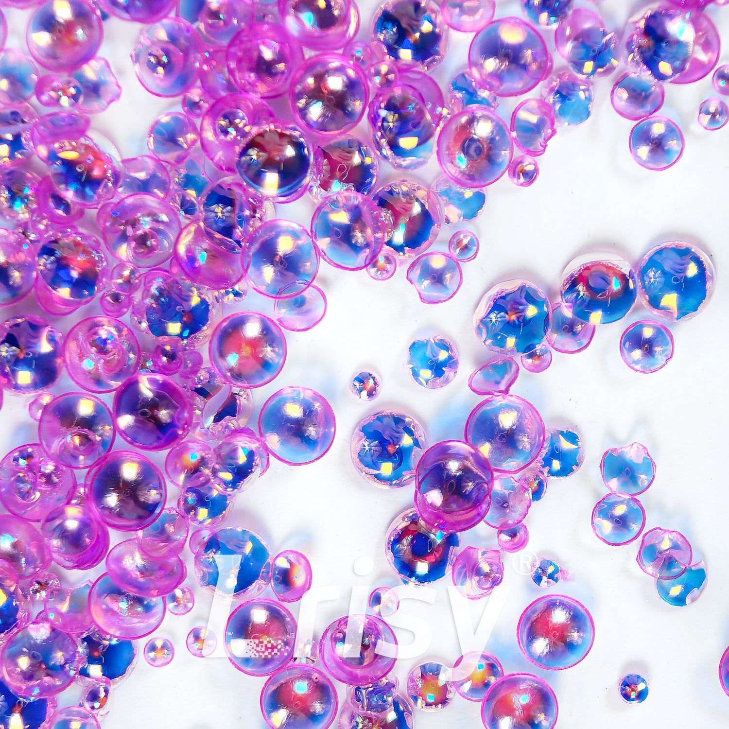 Mixed Iridescent Purple Pink 3D Fisheye Bubble Glitter PG05