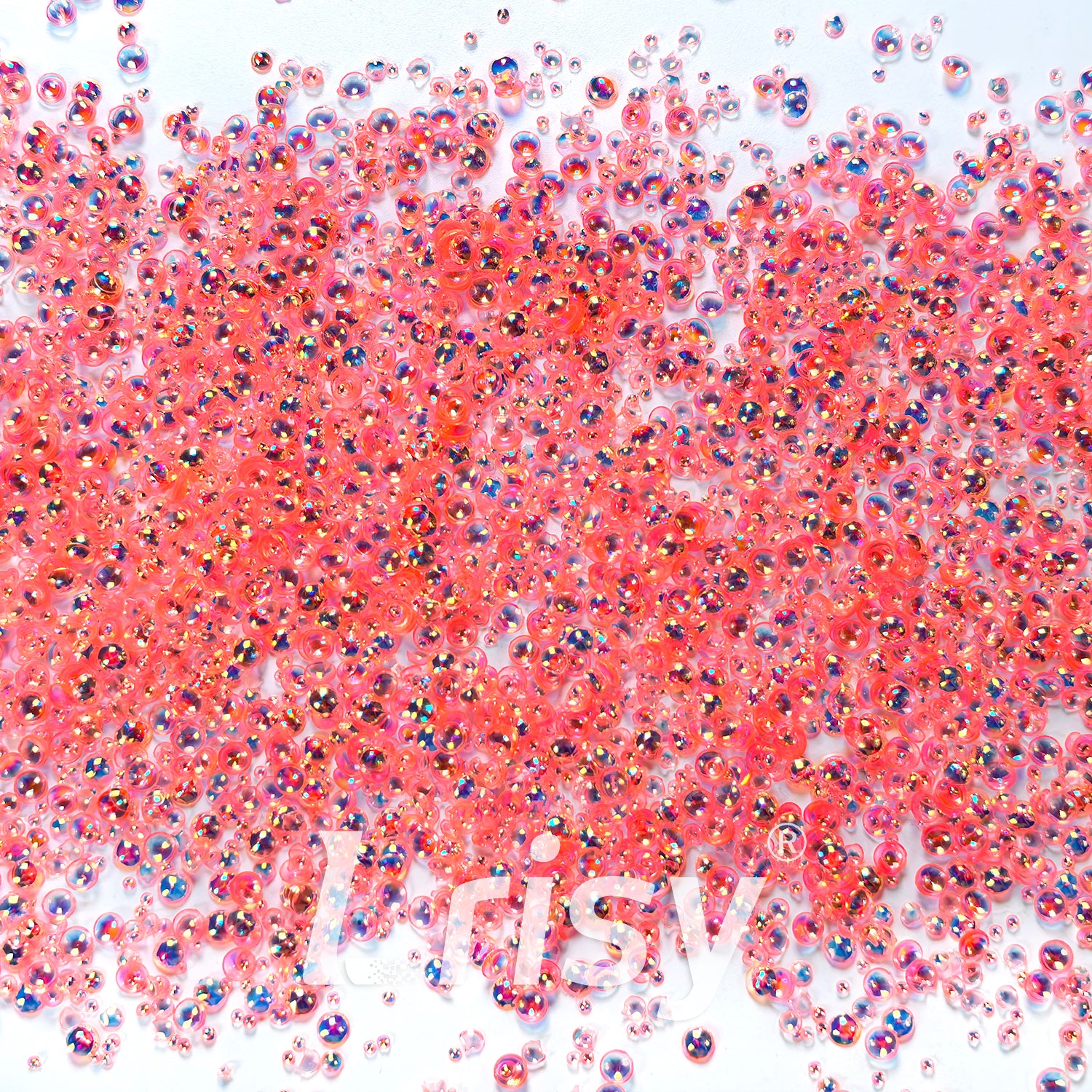 Mixed Iridescent Orange Red 3D Fisheye Bubble Glitter PG06