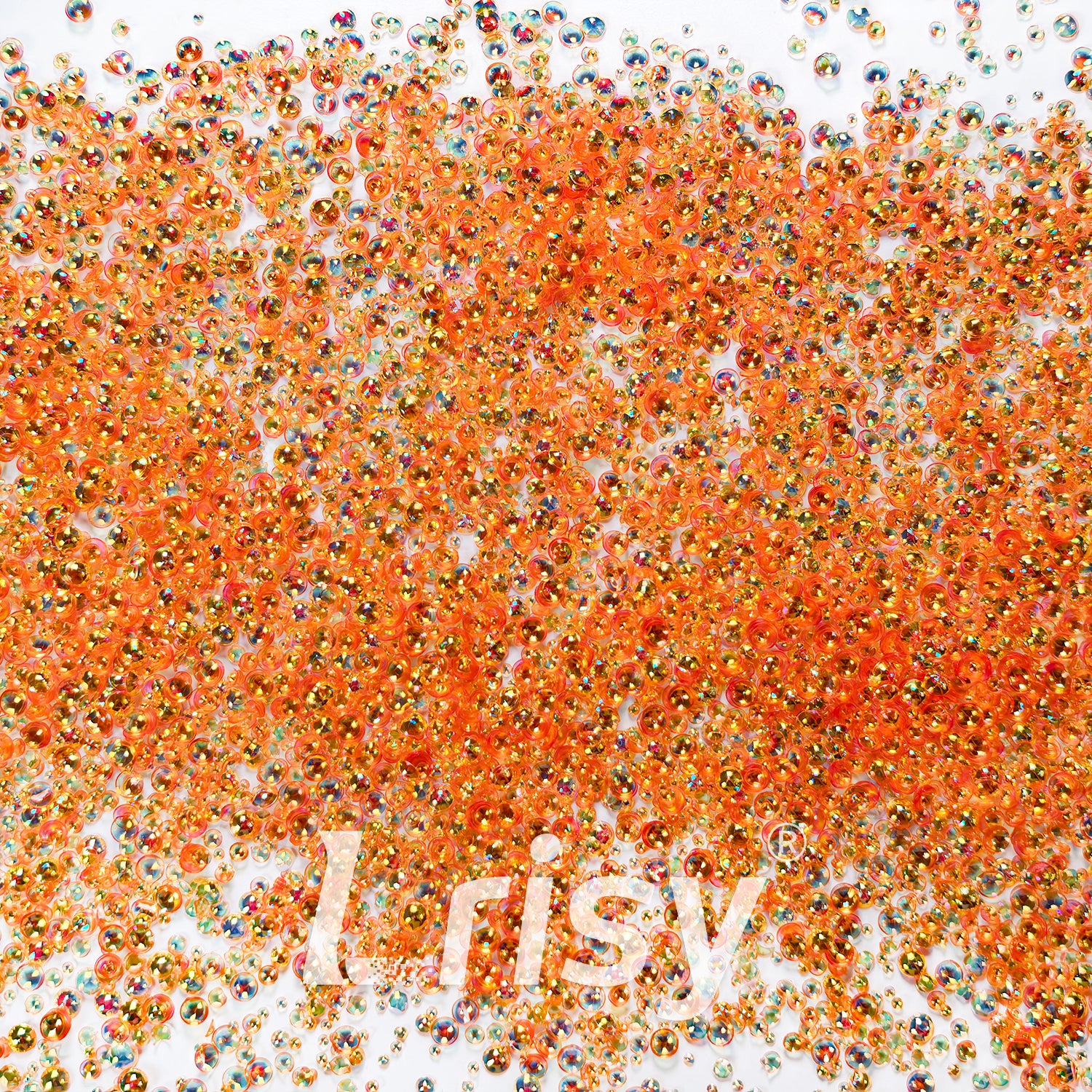 Mixed Iridescent Dark Orange 3D Fisheye Bubble Glitter PG07