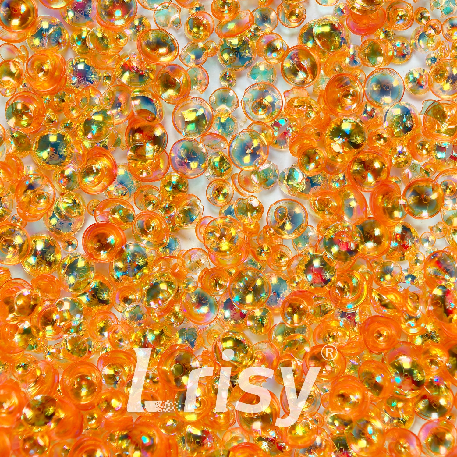 Mixed Iridescent Dark Orange 3D Fisheye Bubble Glitter PG07