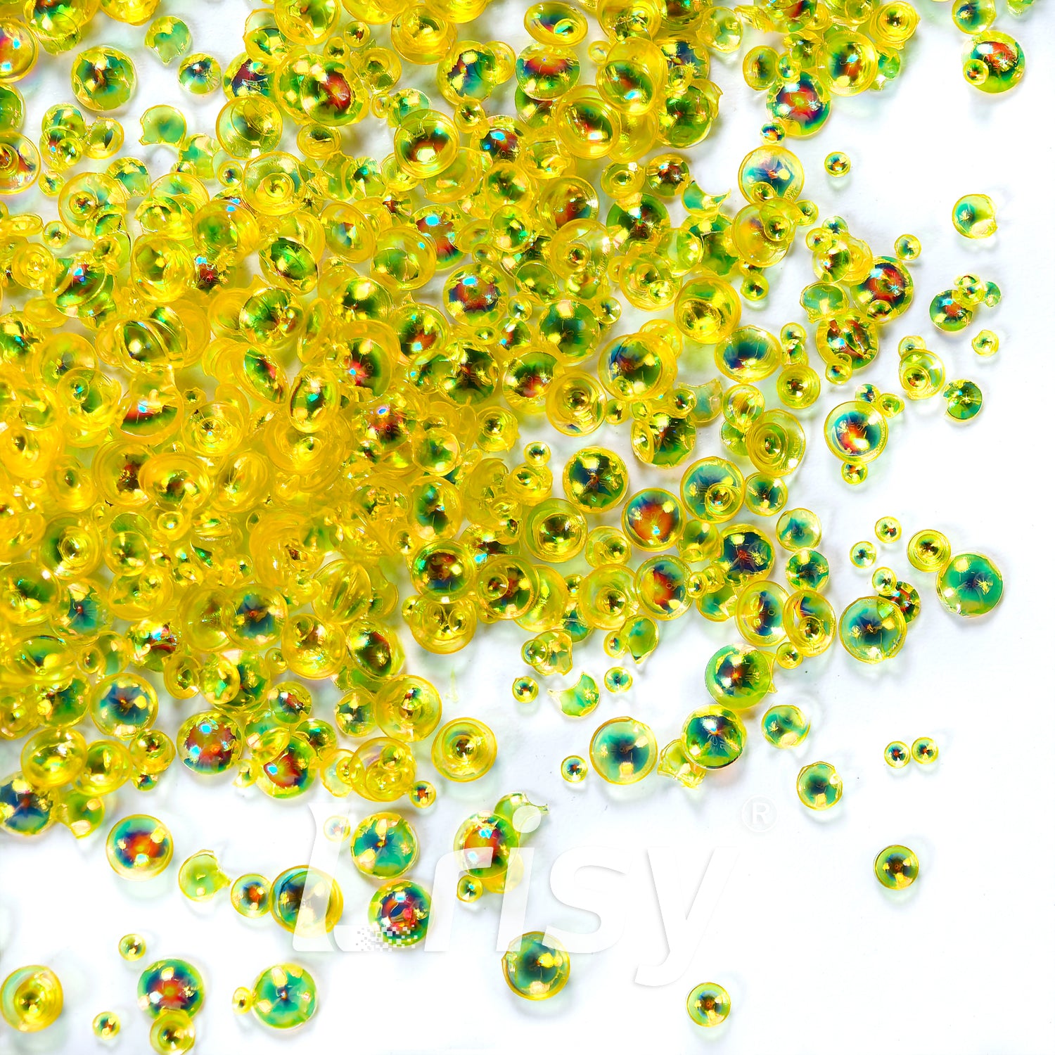 Mixed Iridescent Yellow 3D Fisheye Bubble Glitter PG08