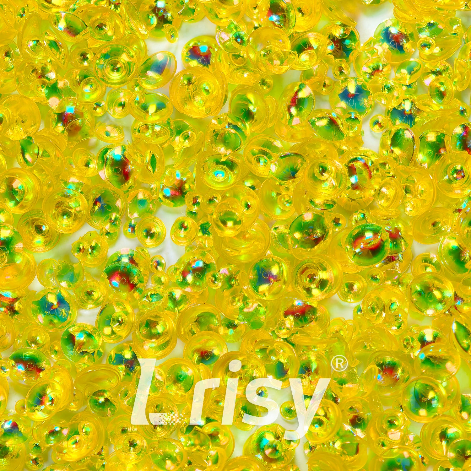 Mixed Iridescent Yellow 3D Fisheye Bubble Glitter PG08
