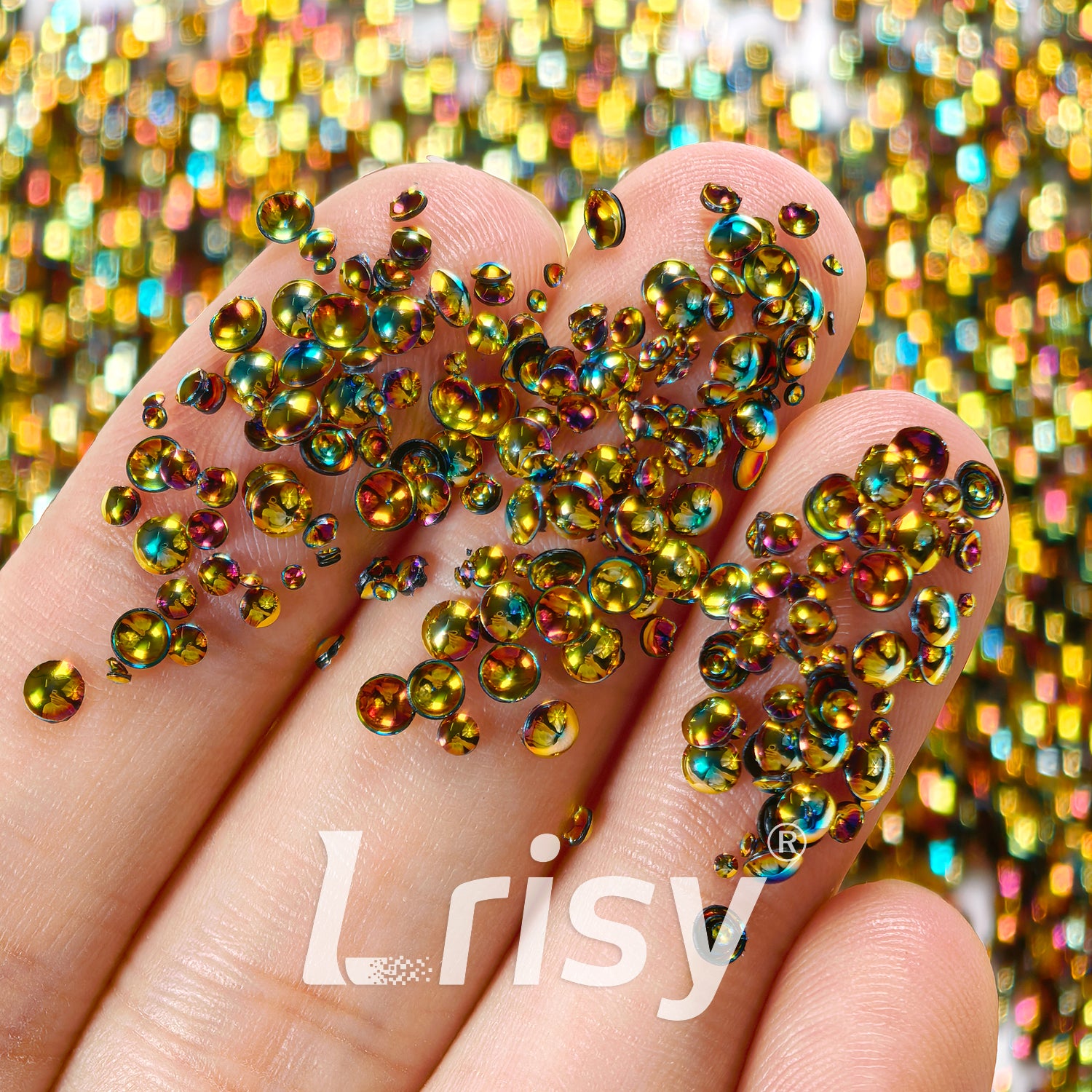 Mixed Holographic Gold 3D Fisheye Bubble Glitter PG12