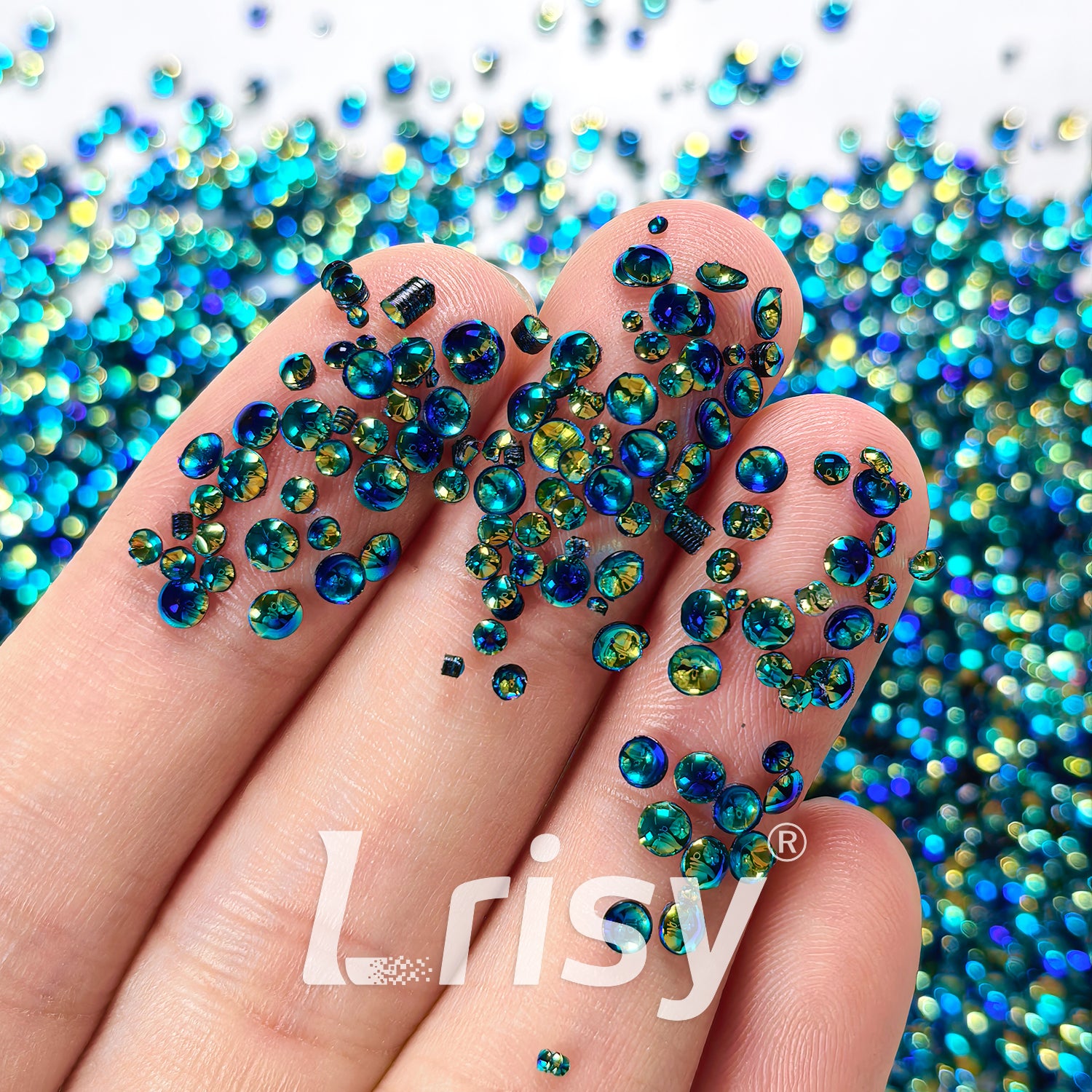 Mixed Holographic Peacock Green 3D Fisheye Bubble Glitter PG13