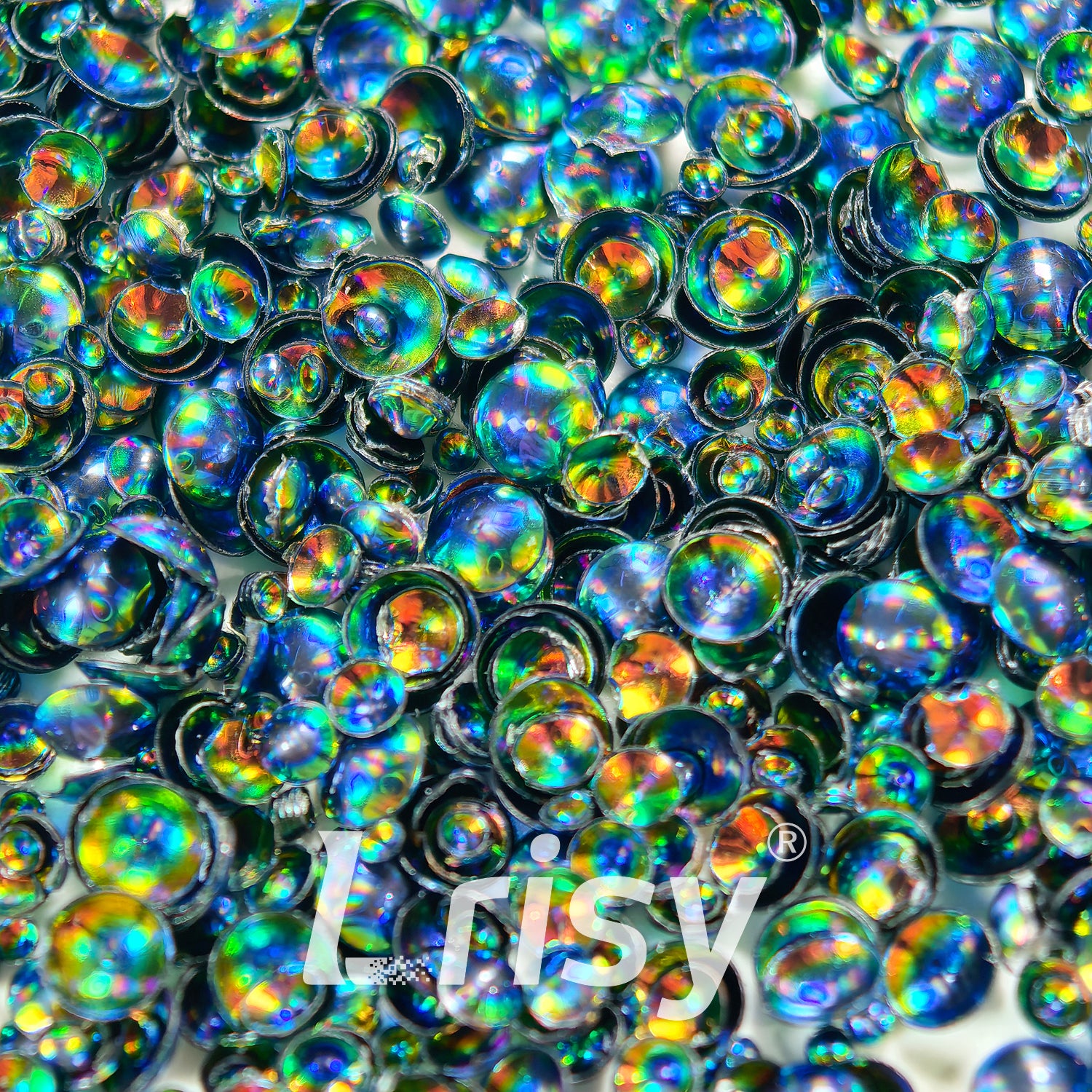 Mixed Holographic Black Blue 3D Fisheye Bubble Glitter PG15