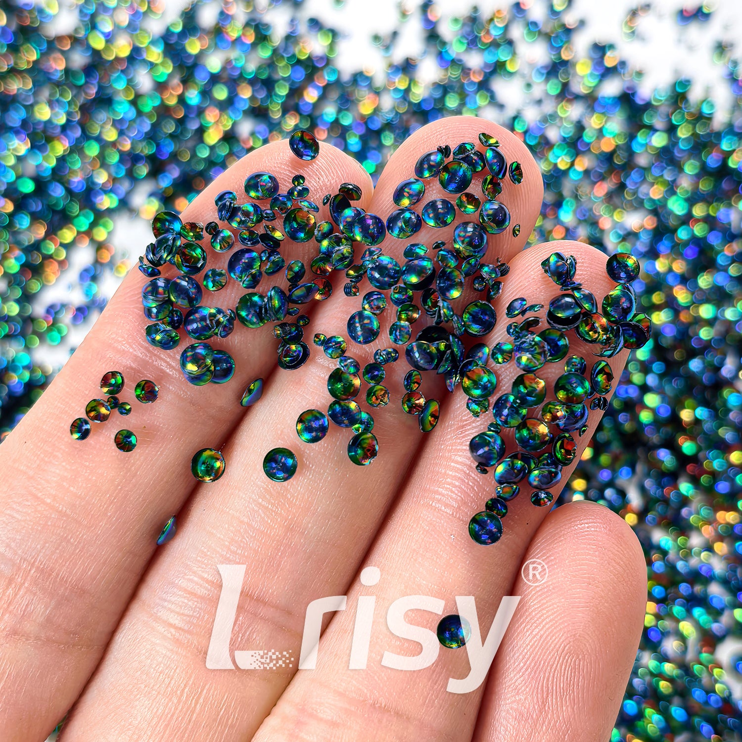 Mixed Holographic Black Blue 3D Fisheye Bubble Glitter PG15