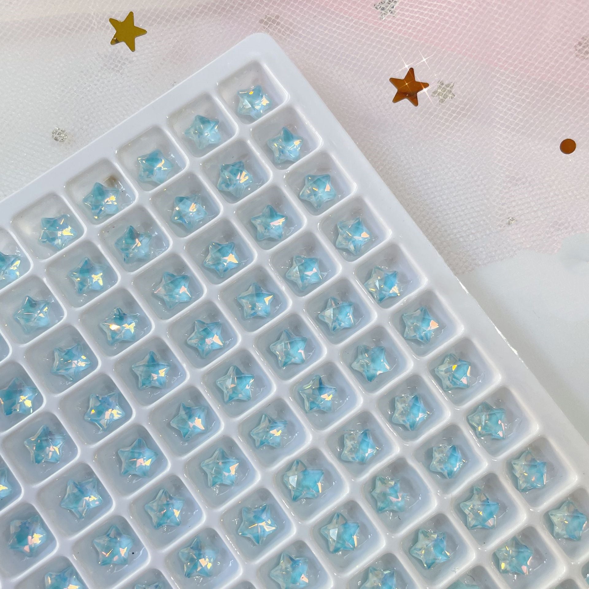 5mm Sky Blue Star Crystal Flat back Rhinestones
