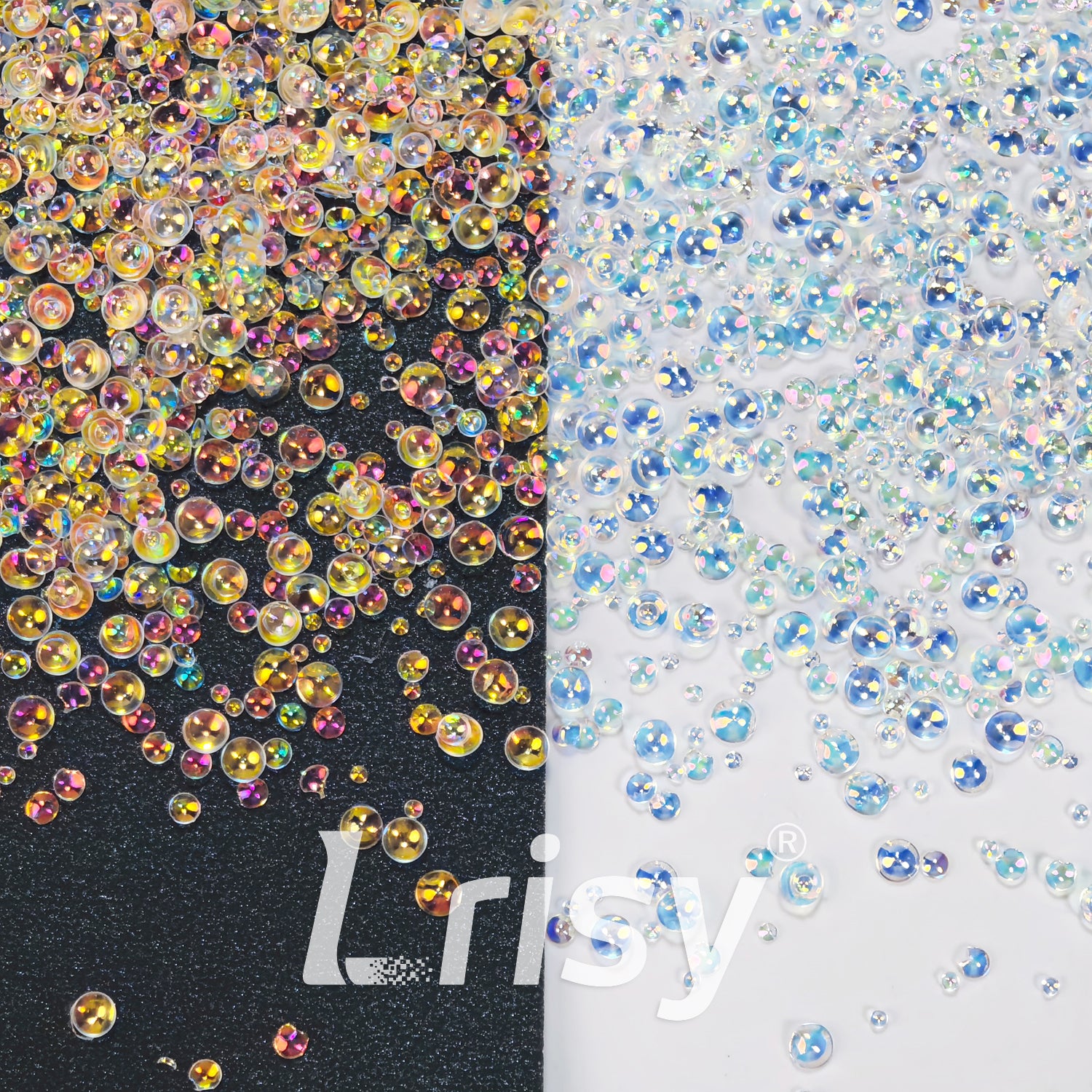 Mixed Iridescent Gold With White 3D Fisheye Bubble Glitter PGY05