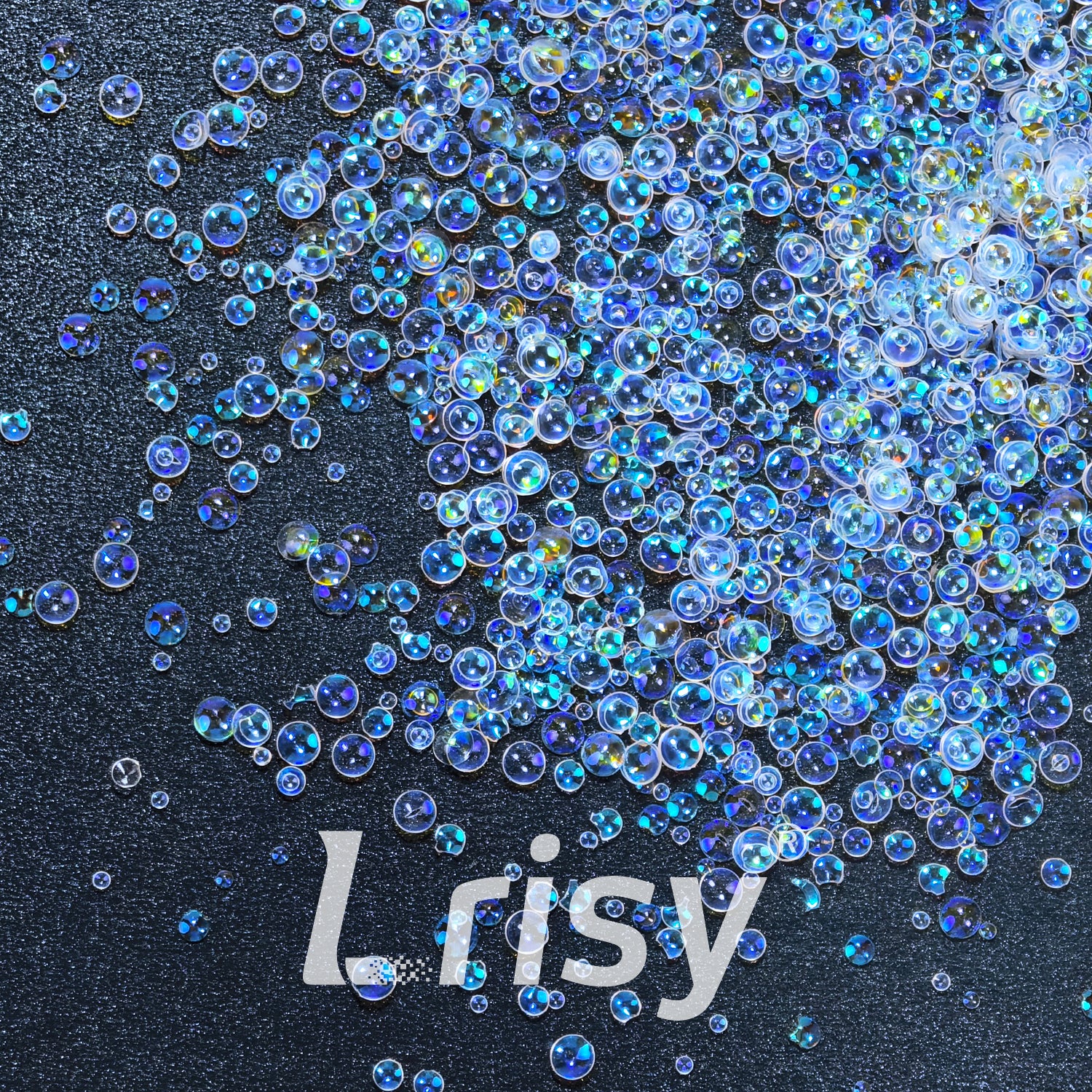 Mixed Iridescent Deep Blue With White 3D Fisheye Bubble Glitter PGY06