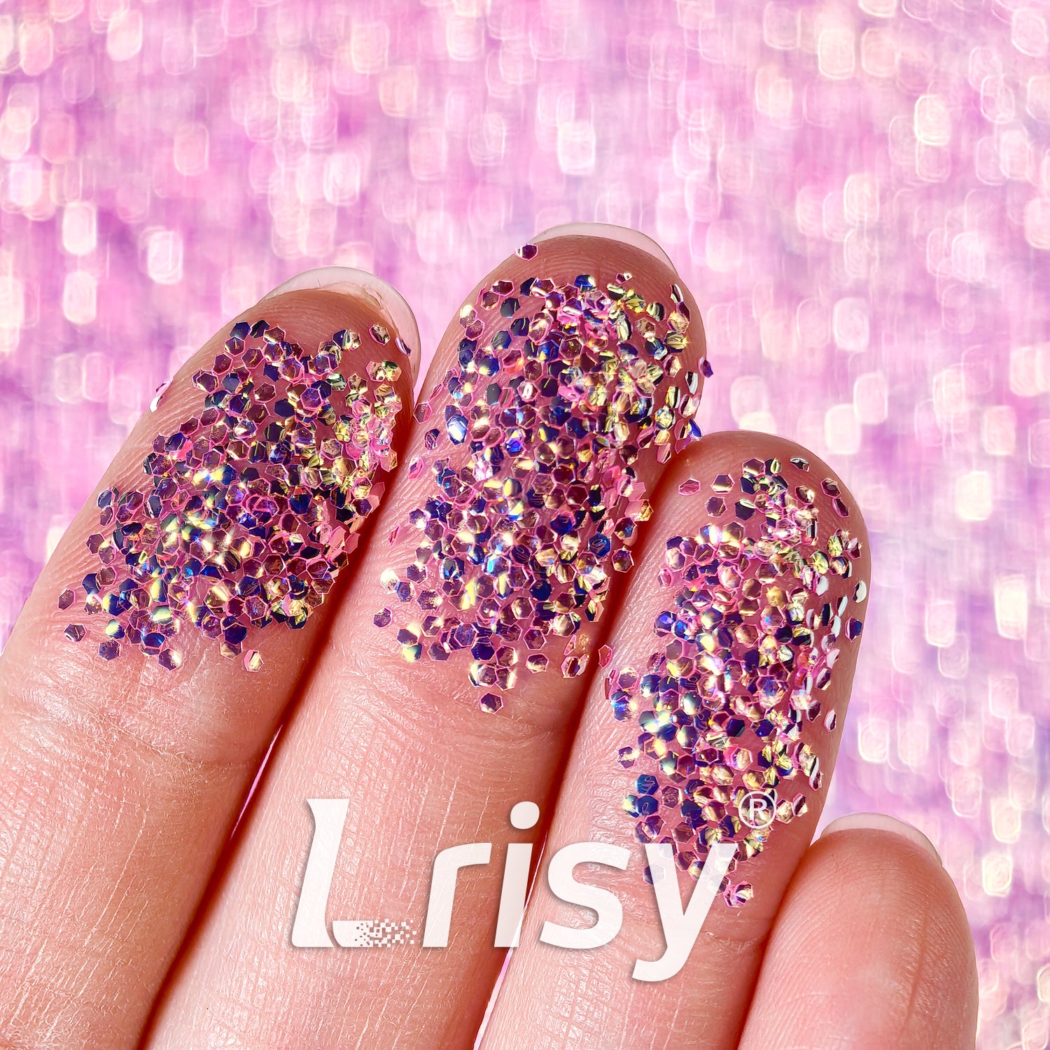 1mm Fluorescent Pink 3D Bubble Translucent Glitter C-PPE328