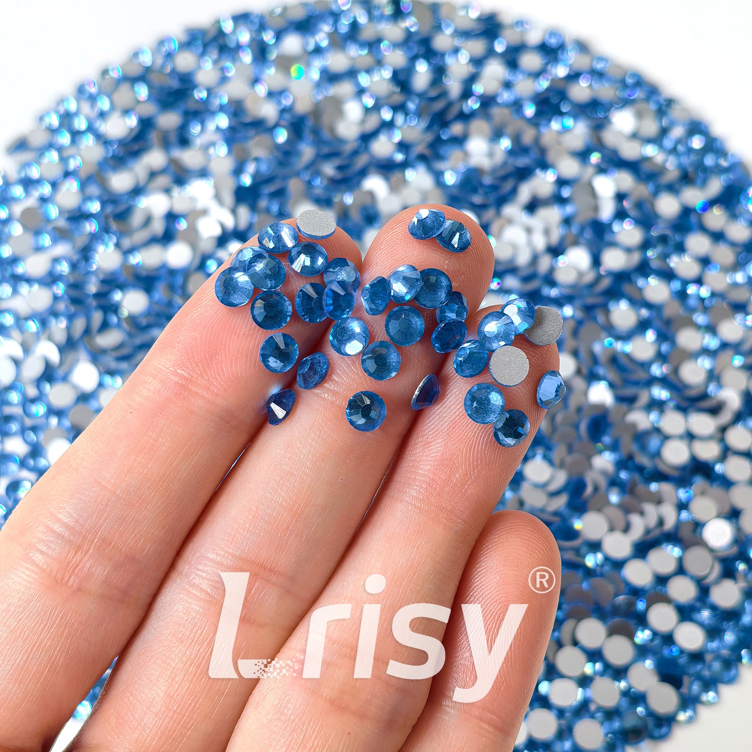 (O)Light Blue Flat Back Rhinestones FBRS003