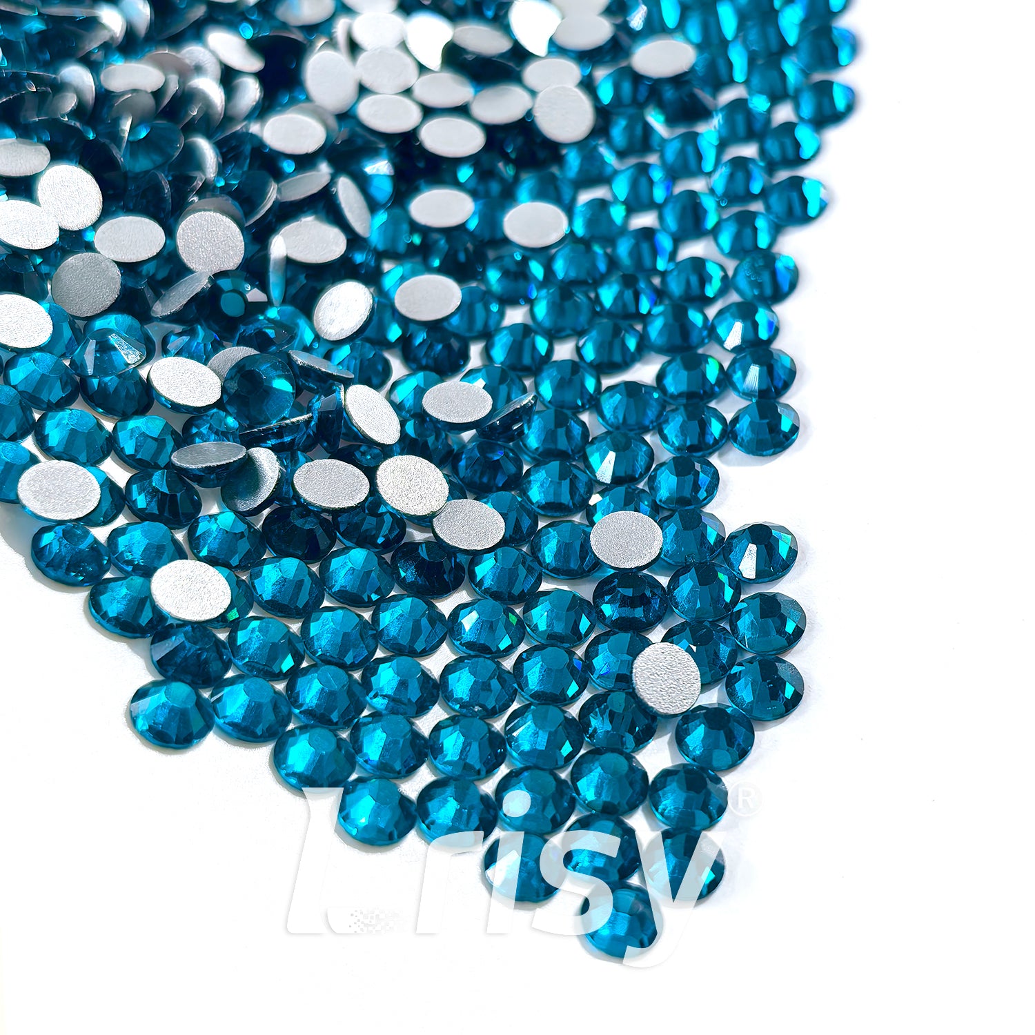 (O)Peacock Blue Flat Back Rhinestones FBRS005