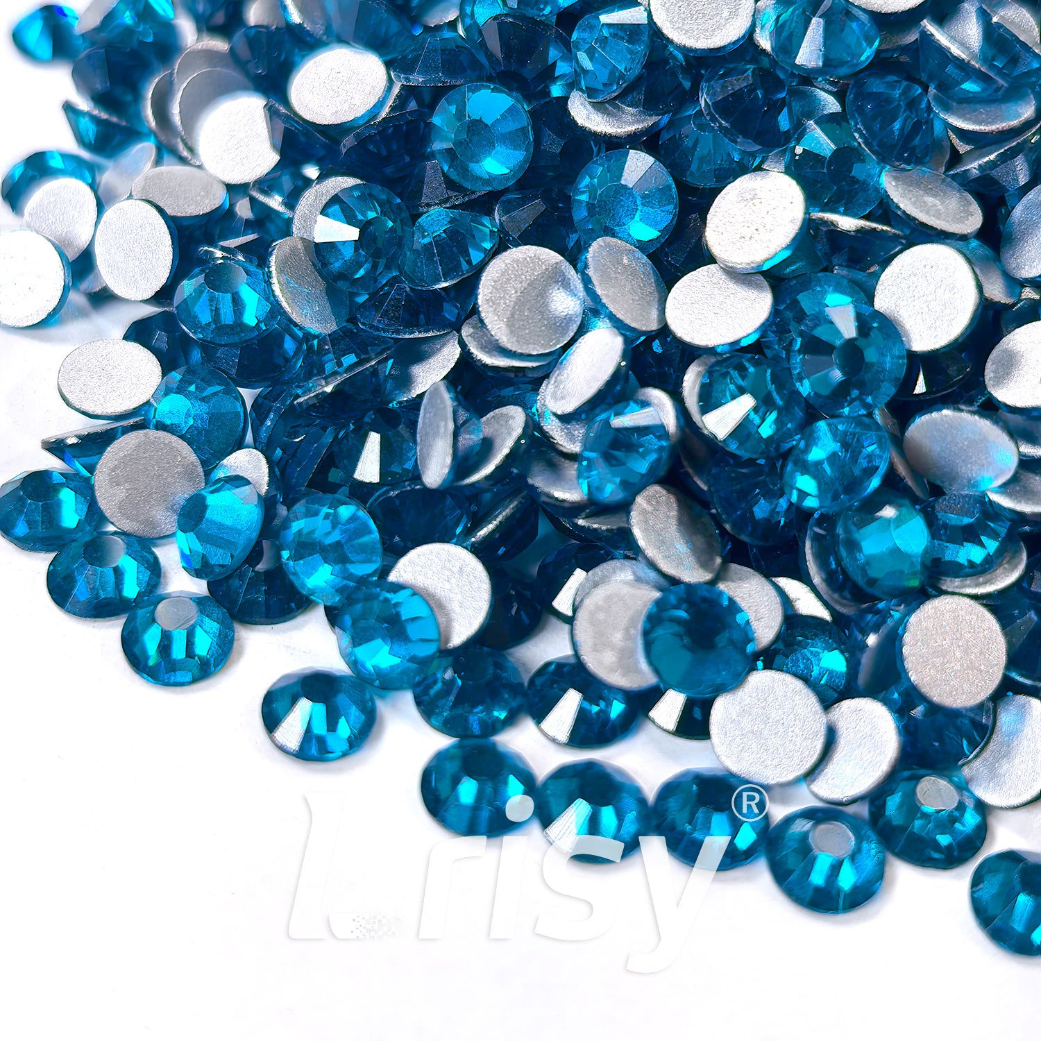 (O)Peacock Blue Flat Back Rhinestones FBRS005