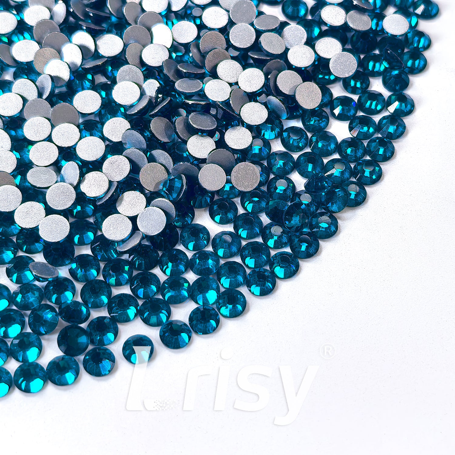 (O)Peacock Blue Flat Back Rhinestones FBRS005