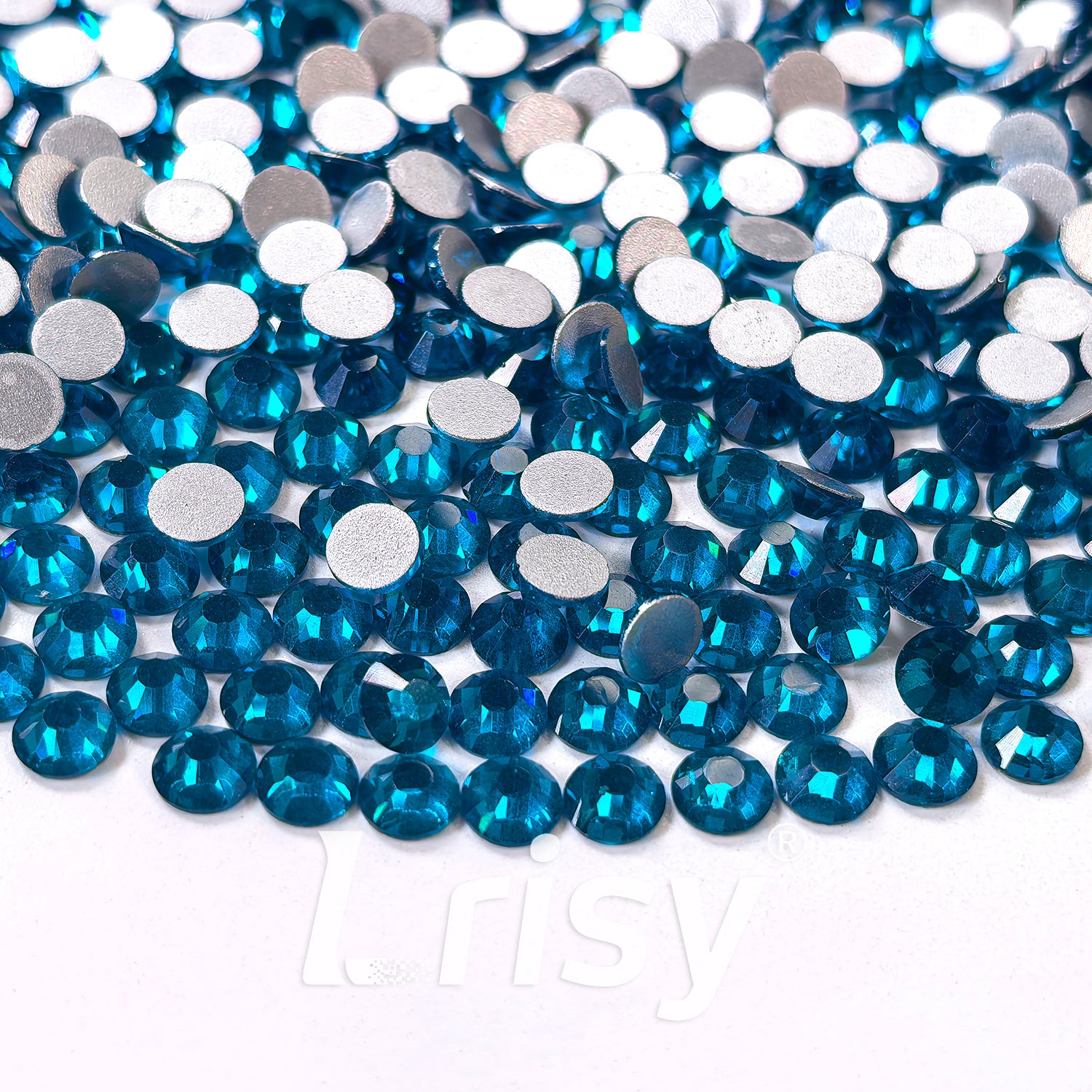 (O)Peacock Blue Flat Back Rhinestones FBRS005