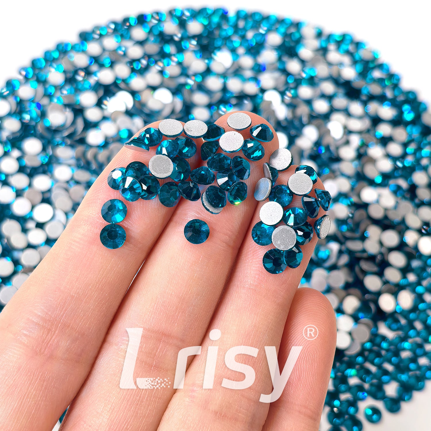 (O)Peacock Blue Flat Back Rhinestones FBRS005