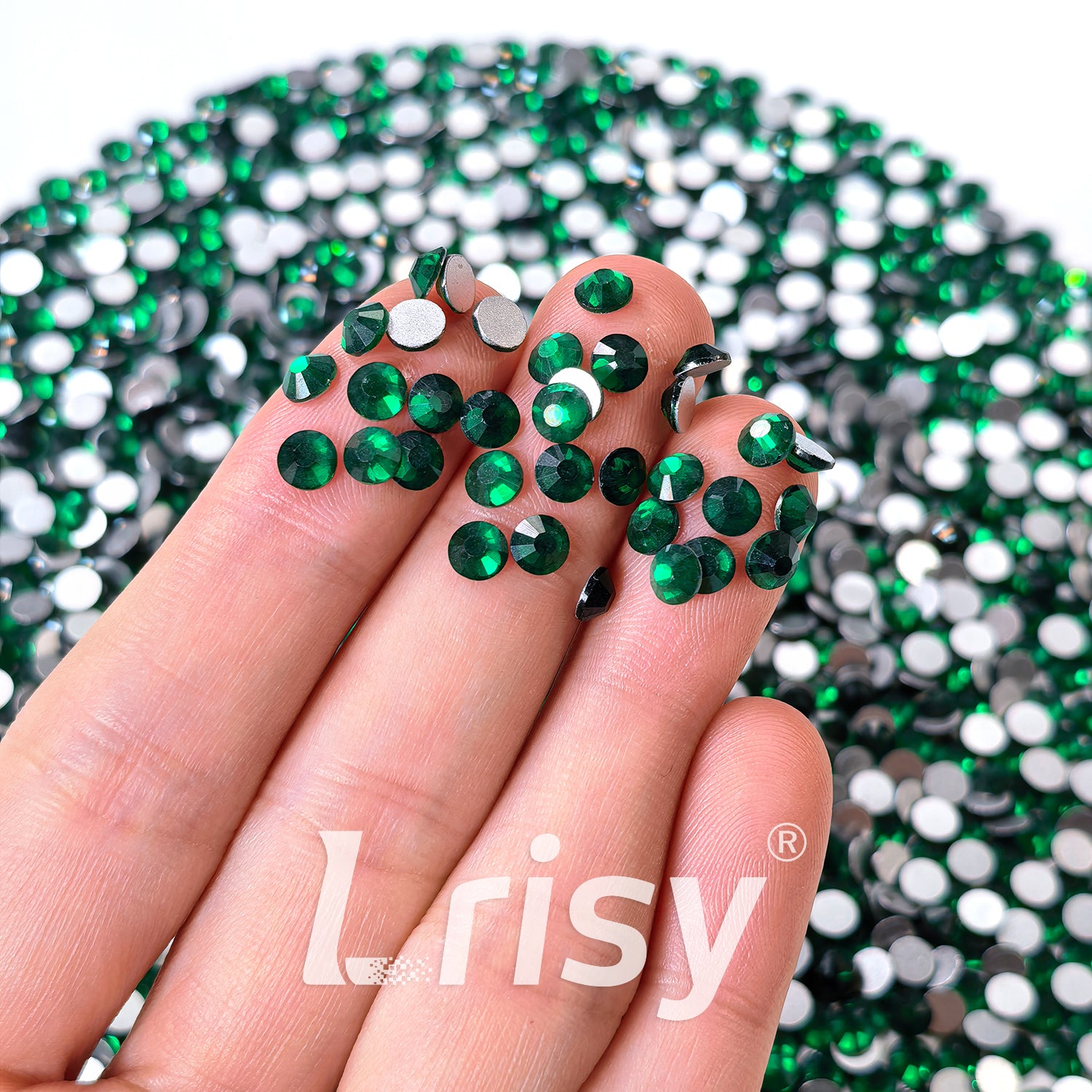 (O)Emerald Green Flat Back Rhinestones FBRS006