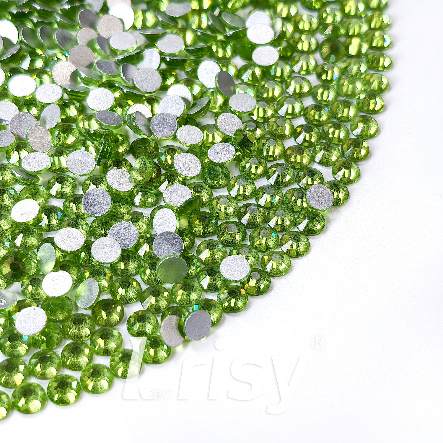 (O)Light Green Flat Back Rhinestones FBRS007