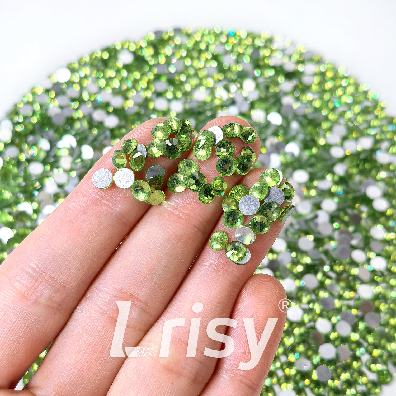 (O)Light Green Flat Back Rhinestones FBRS007