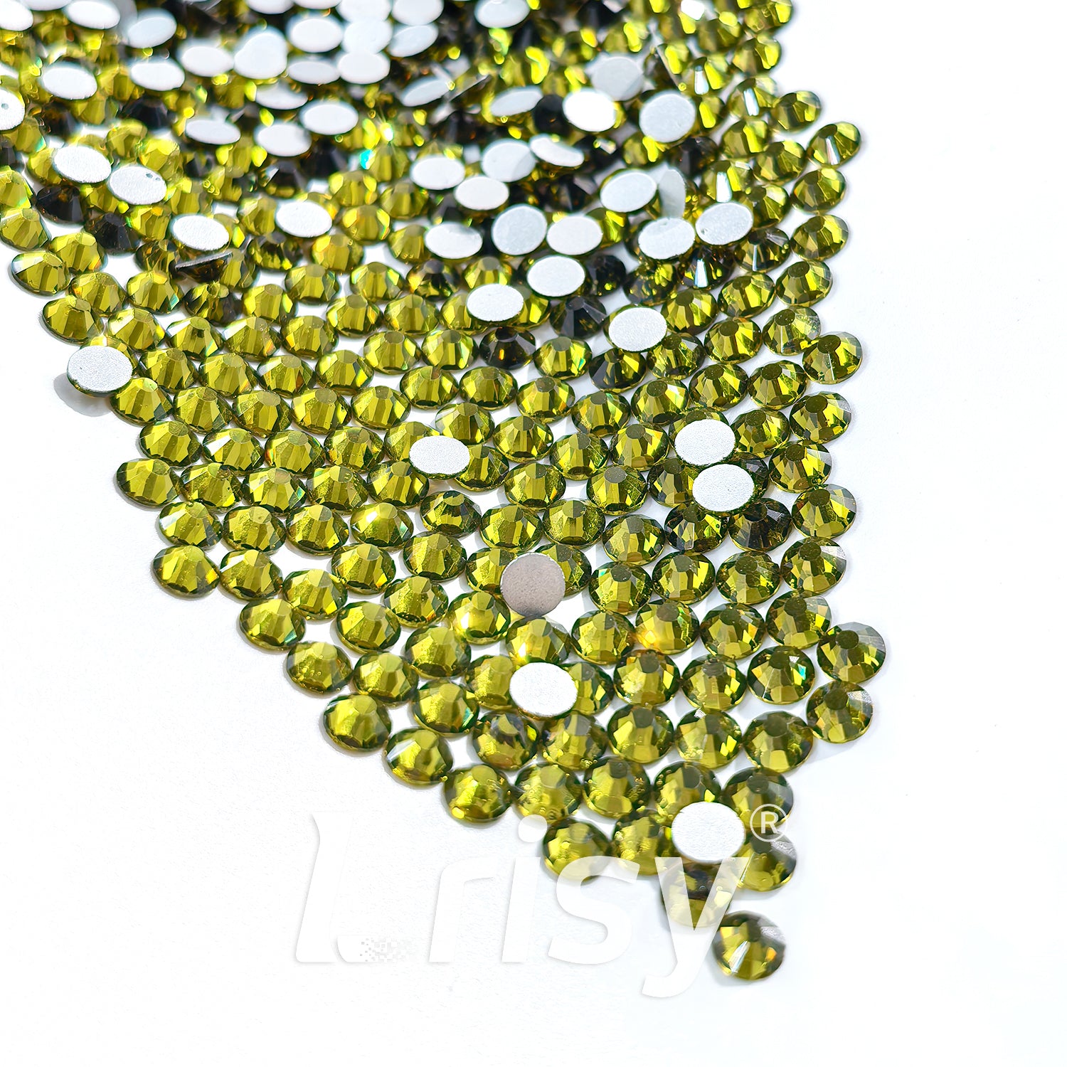 (O)Olive Green (Olivine) Flat Back Rhinestones FBRS008