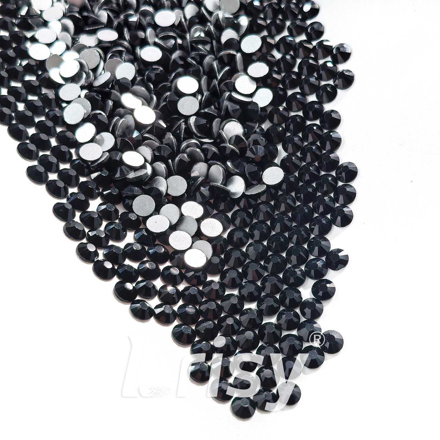 (O)Black Pearl Flat Back Rhinestones FBRS011