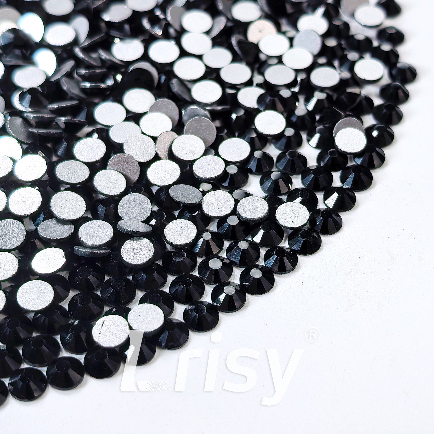 (O)Black Pearl Flat Back Rhinestones FBRS011