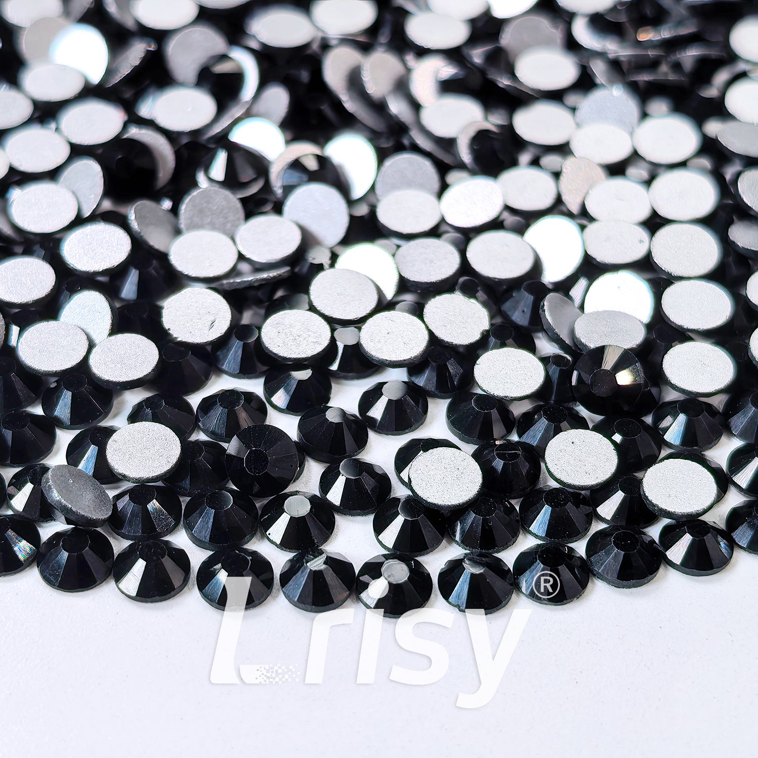 (O)Black Pearl Flat Back Rhinestones FBRS011