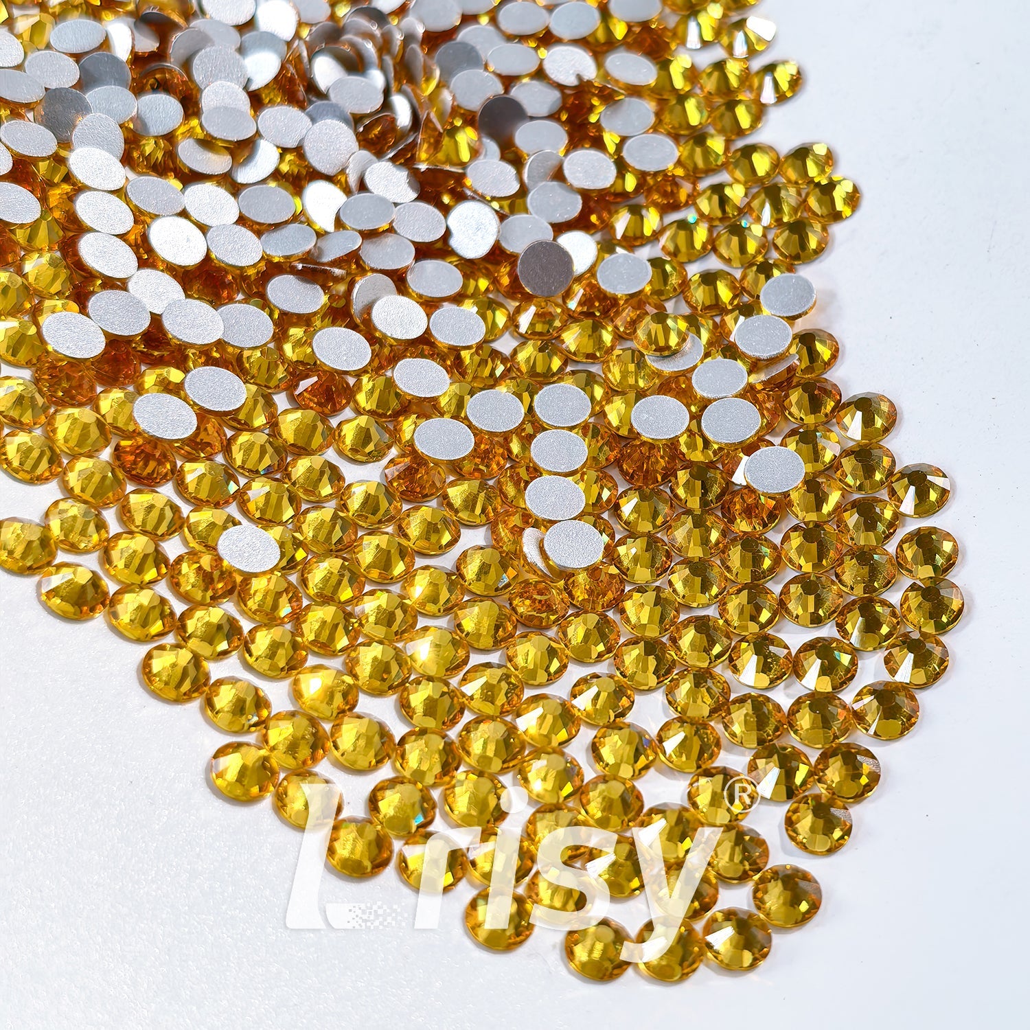 Golden Yellow Crystal Transparent Flat Back Rhinestones FBRS013