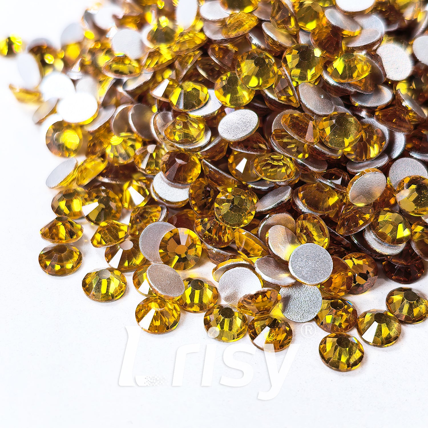 (O)Golden Yellow Flat Back Rhinestones FBRS013