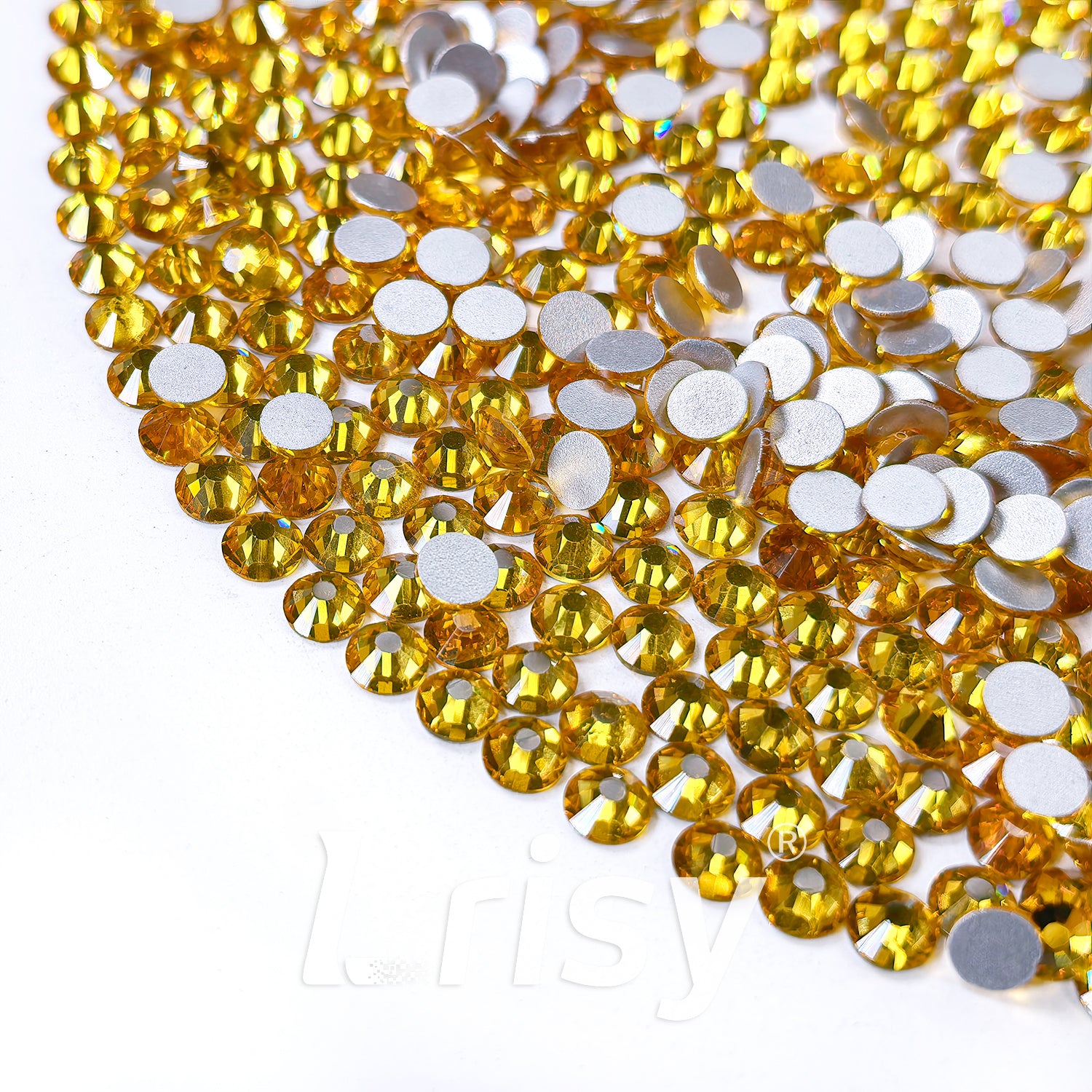 (O)Golden Yellow Flat Back Rhinestones FBRS013