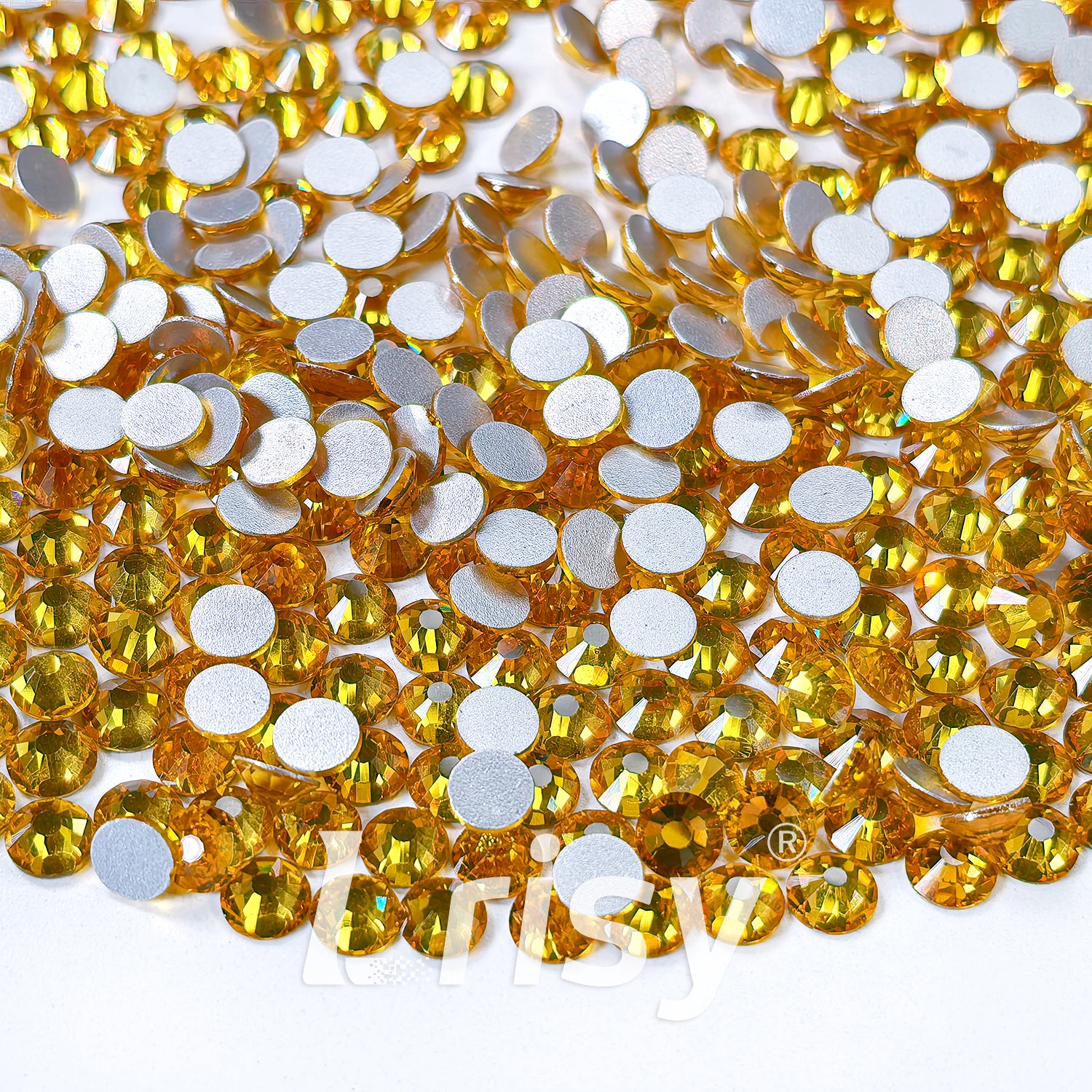 (O)Golden Yellow Flat Back Rhinestones FBRS013