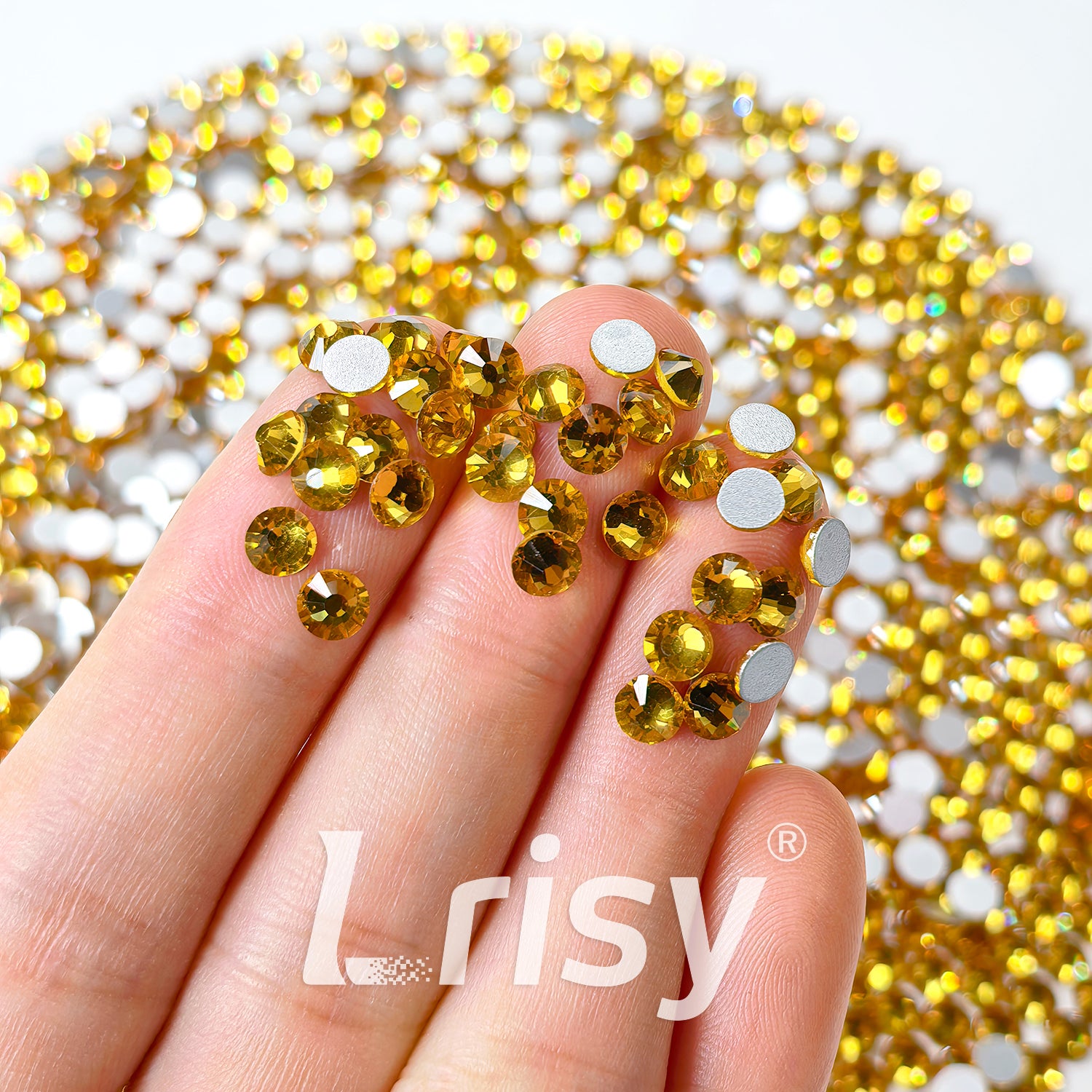 (O)Golden Yellow Flat Back Rhinestones FBRS013