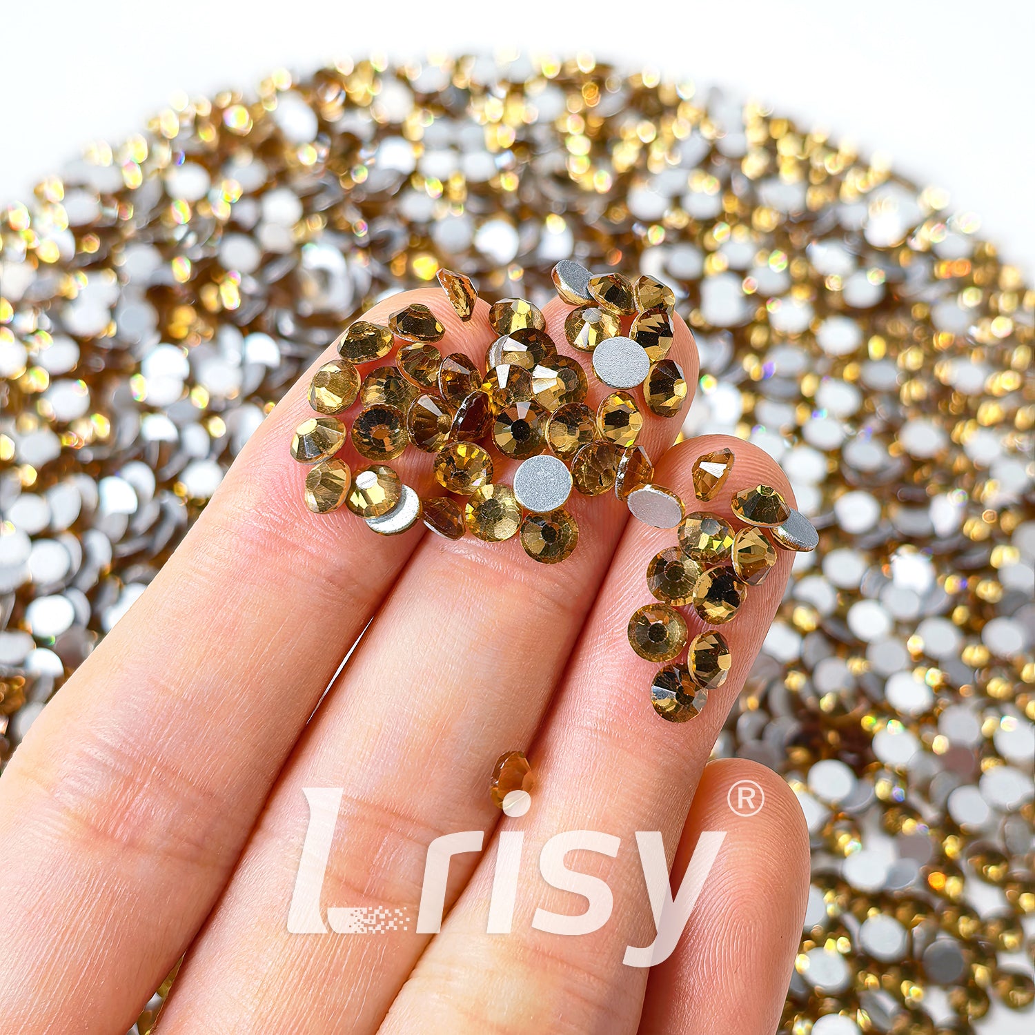 (O)Crystal Yellow Flat Back Rhinestones FBRS015