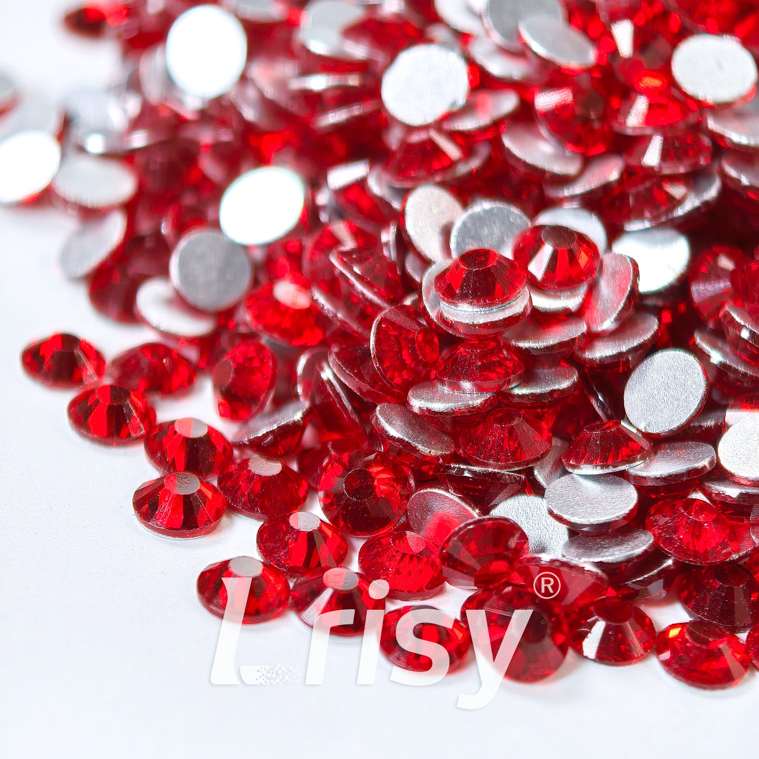 (O)American Red Flat Back Rhinestones FBRS017