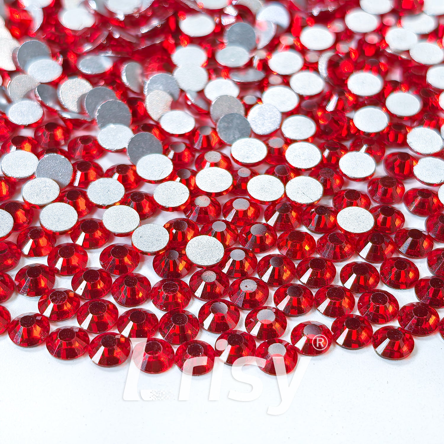 (O)American Red Flat Back Rhinestones FBRS017