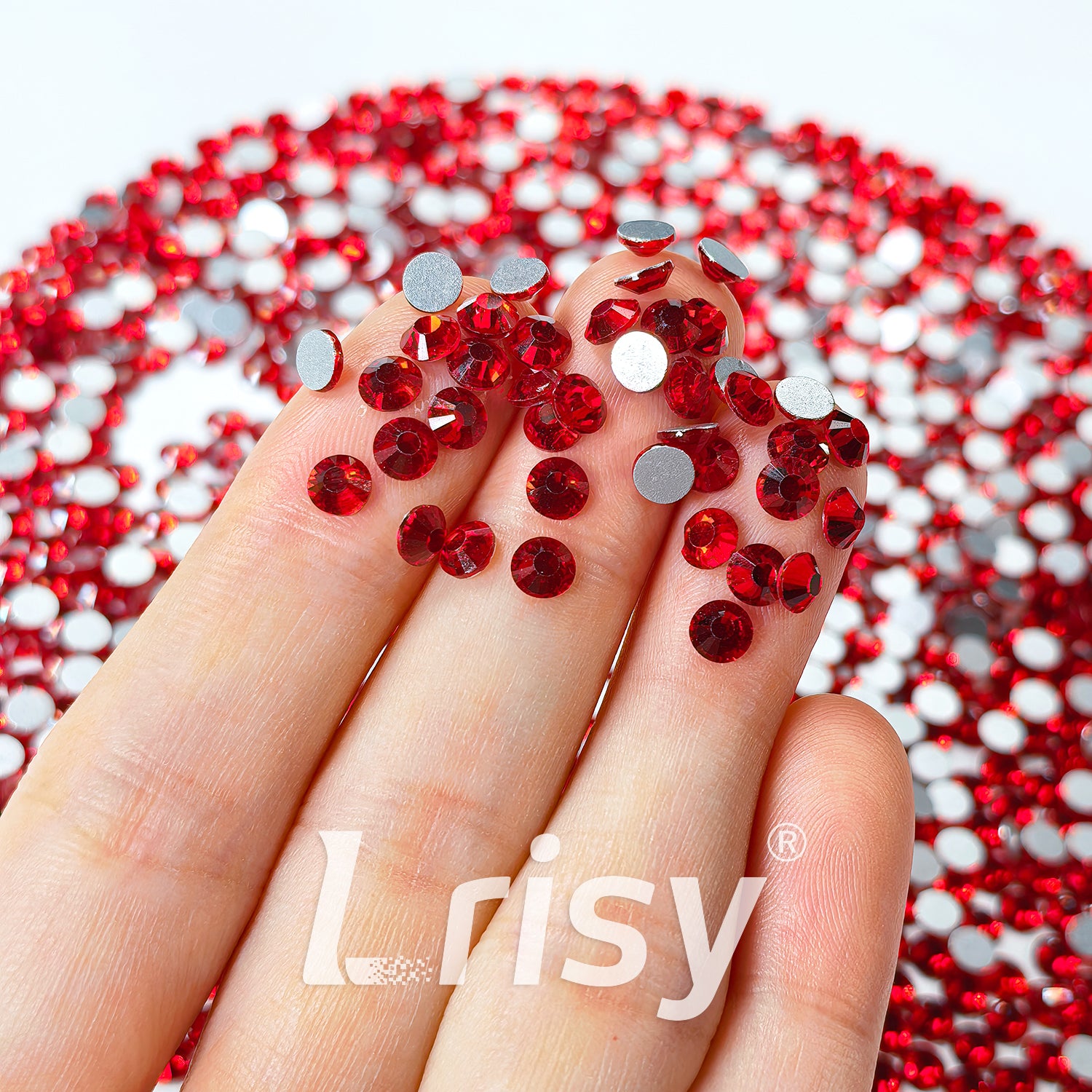 (O)American Red Flat Back Rhinestones FBRS017