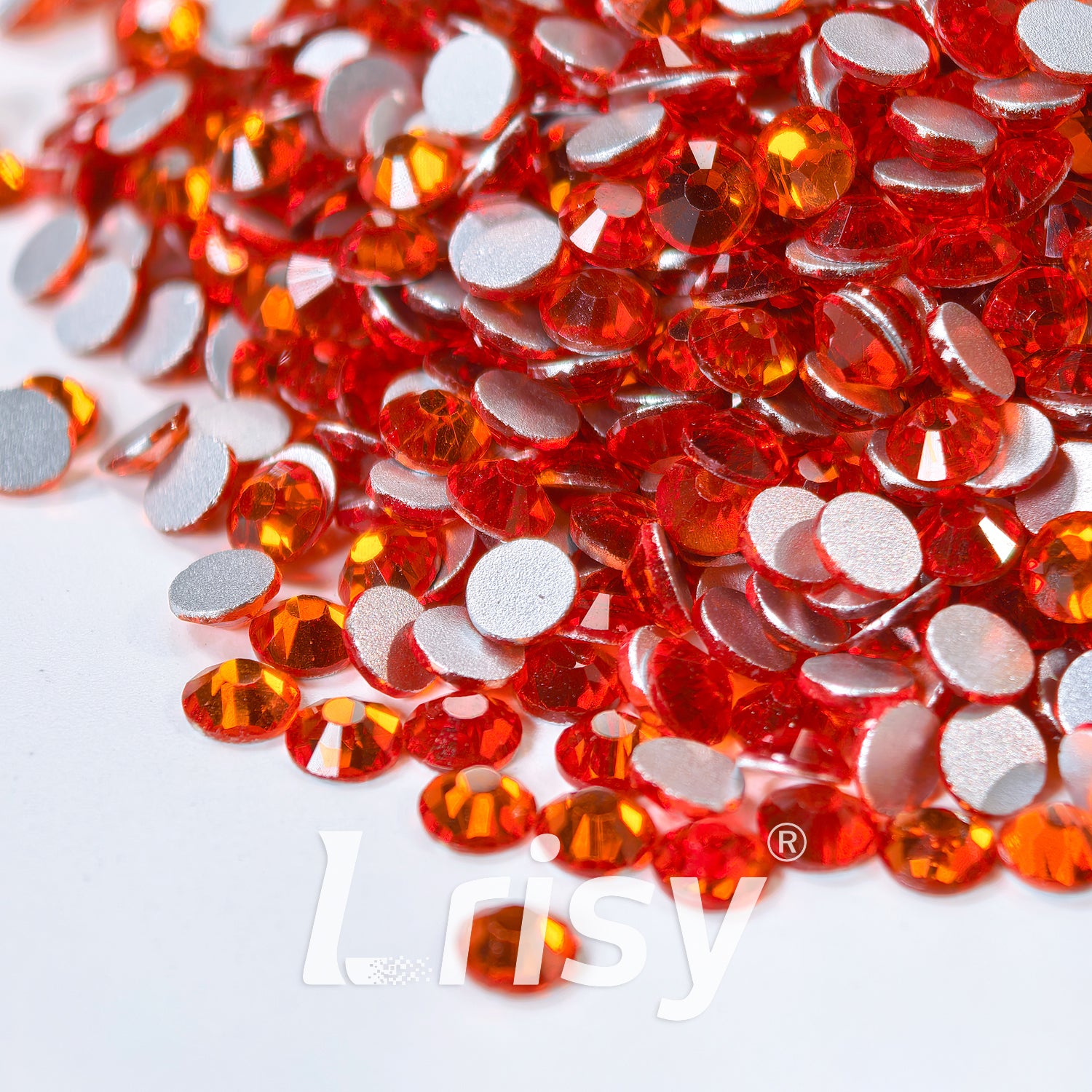 (O)Orange Red Flat Back Rhinestones FBRS018