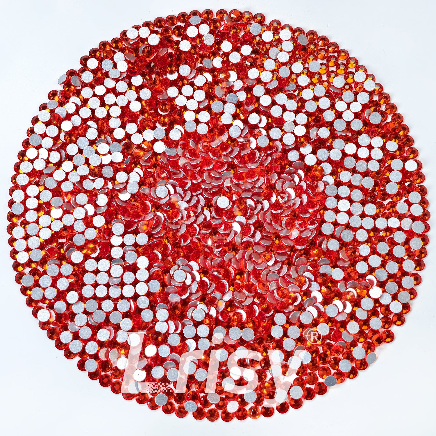 (O)Orange Red Flat Back Rhinestones FBRS018