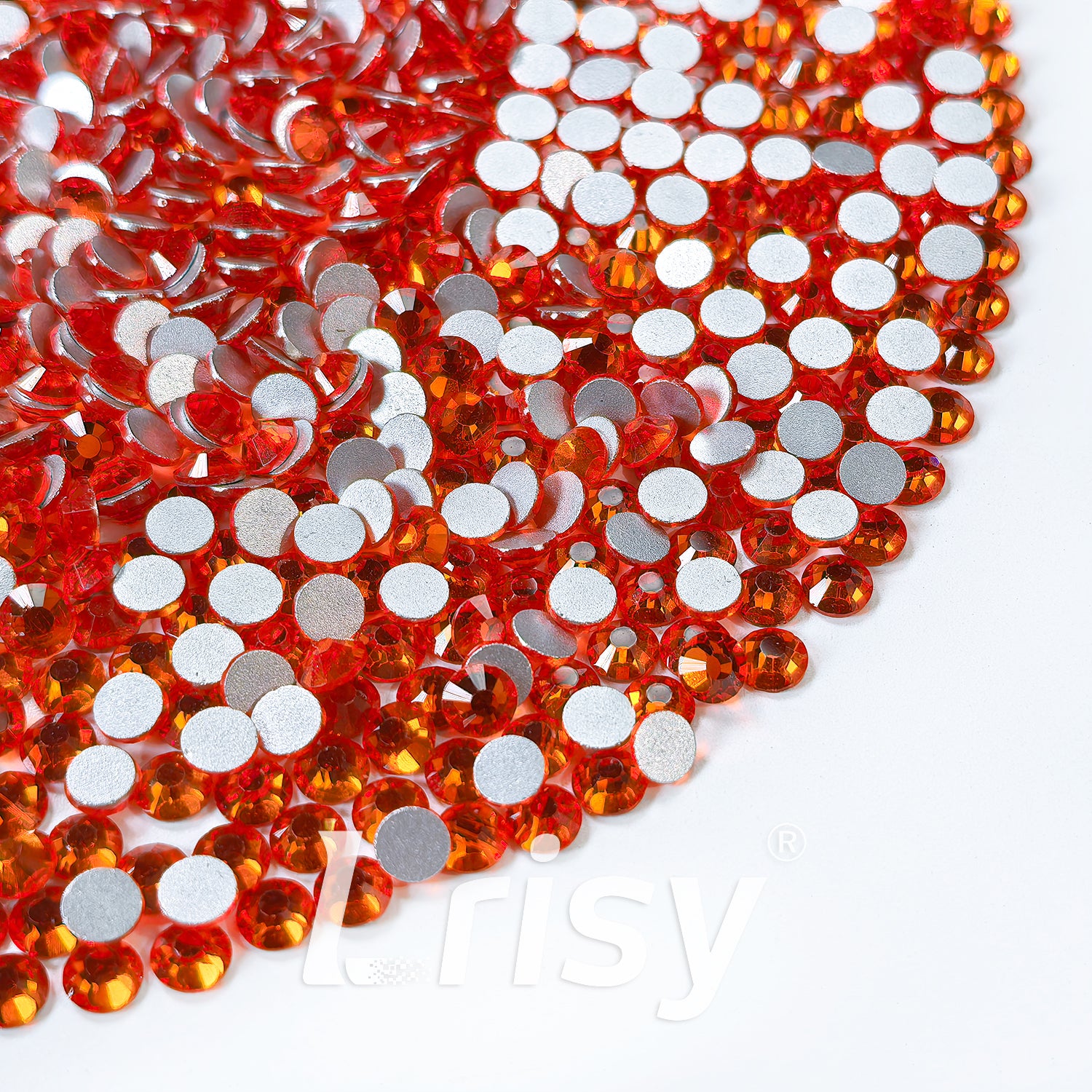 (O)Orange Red Flat Back Rhinestones FBRS018