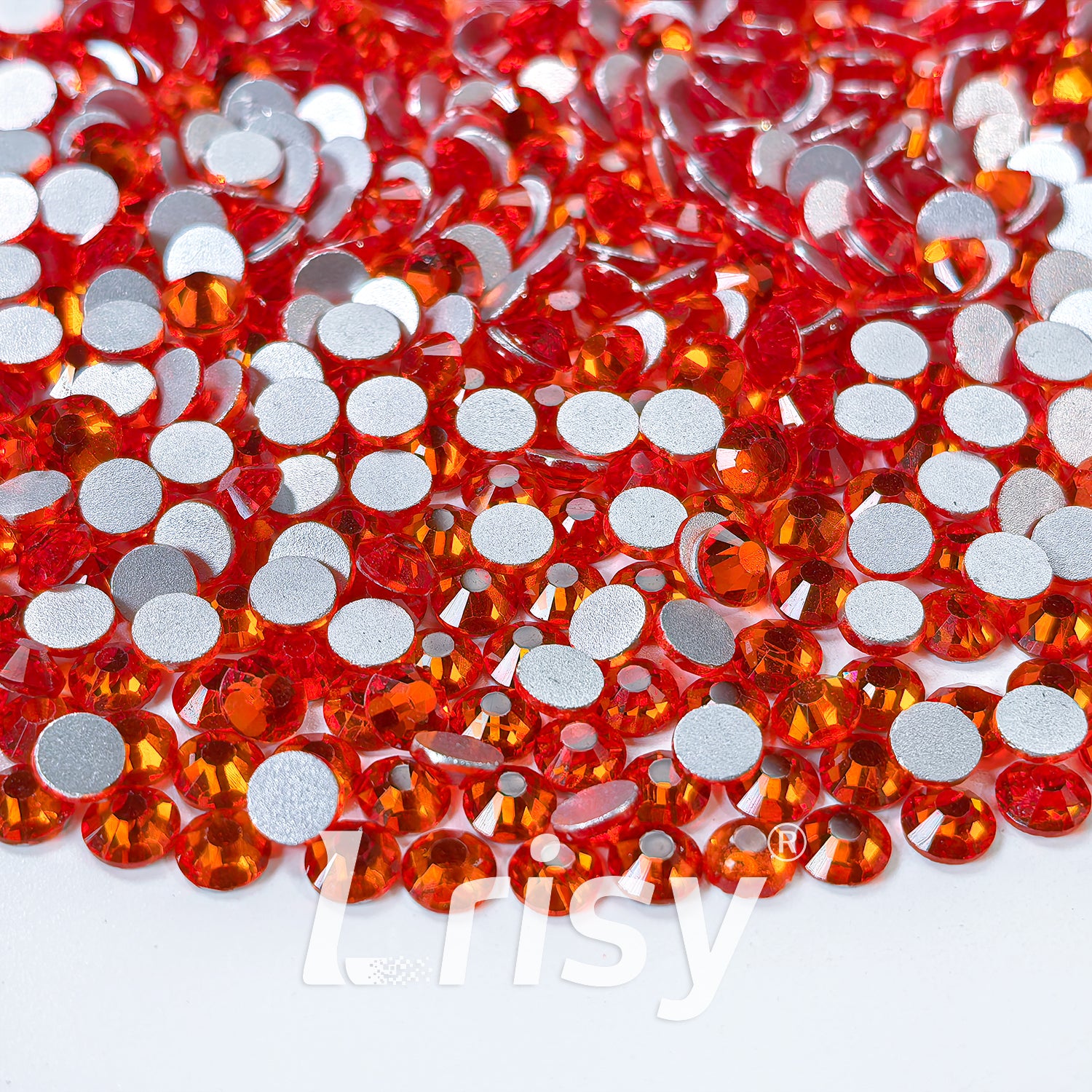 (O)Orange Red Flat Back Rhinestones FBRS018