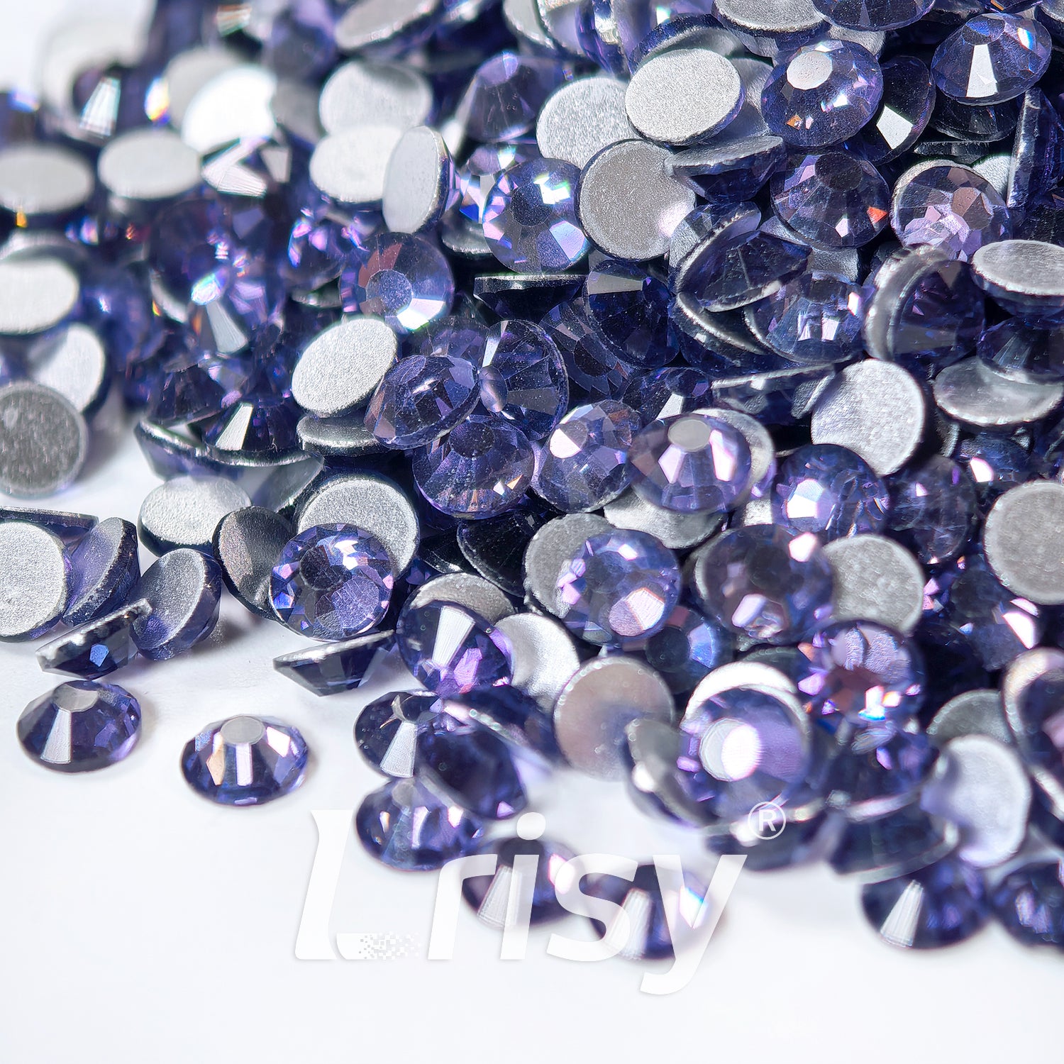 (O)Lotus Purple Flat Back Rhinestones FBRS019