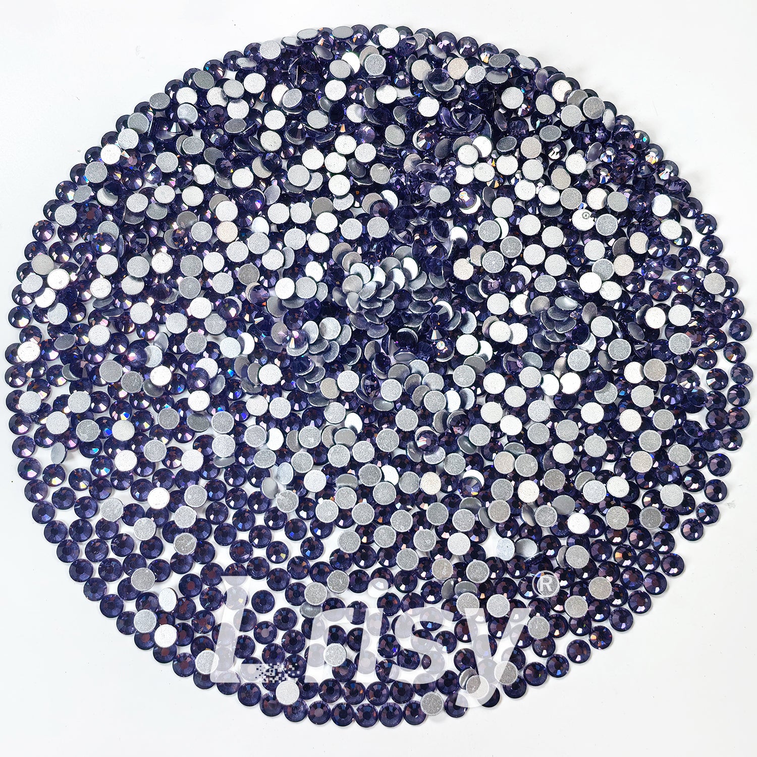 (O)Lotus Purple Flat Back Rhinestones FBRS019