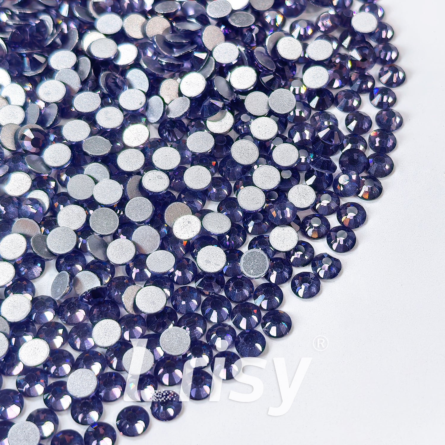 (O)Lotus Purple Flat Back Rhinestones FBRS019